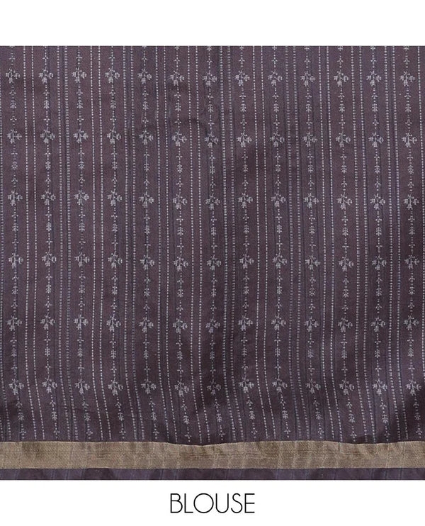 Katan Silk Saree with Small Buttas Magenta Color, Contrast Bentex Border & Rich Woven Pallu – Printed Blouse