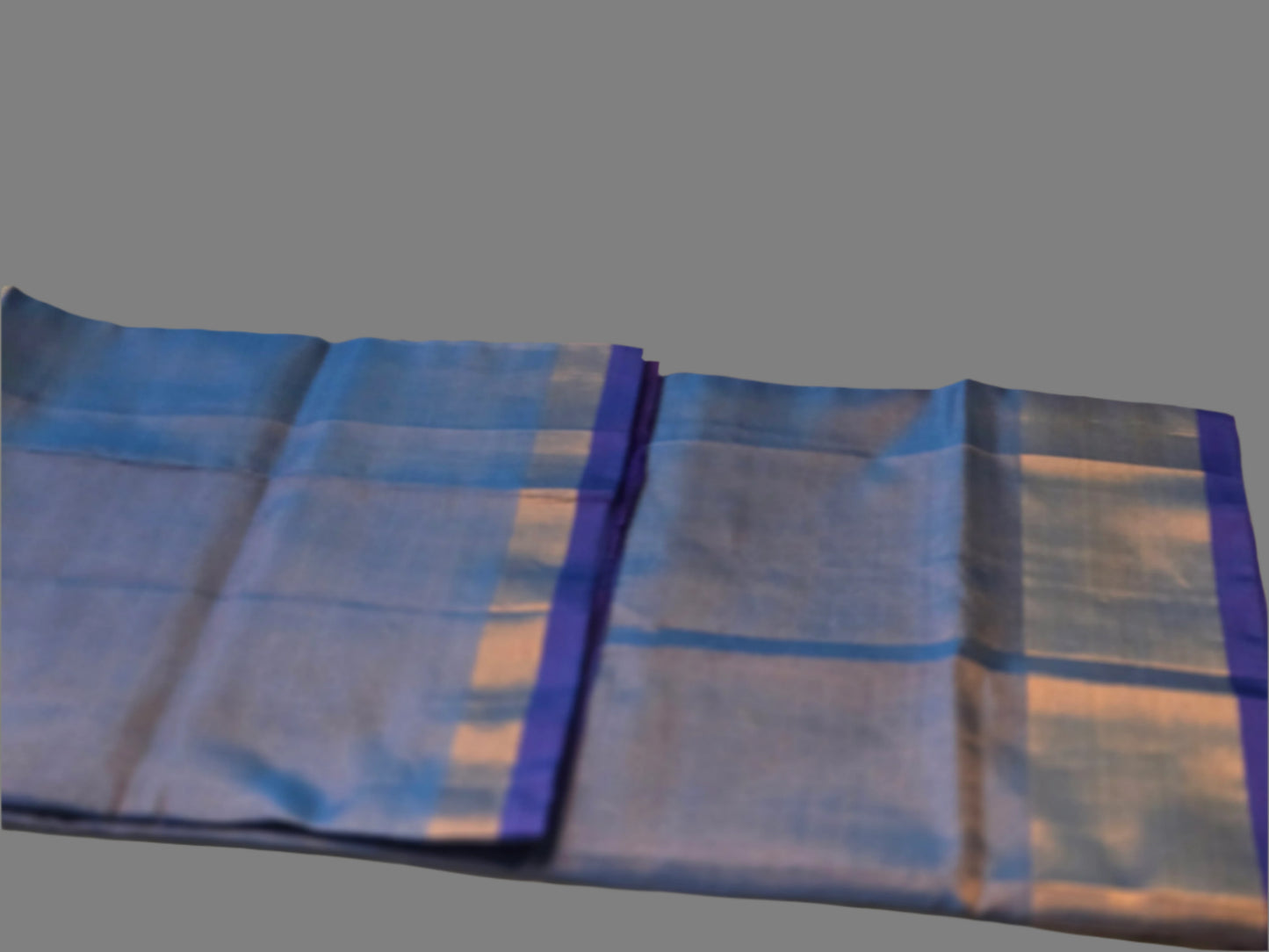 Pure Uppada Pattu Tissue Silk Saree with Pallu Design Blue and Dark Blue