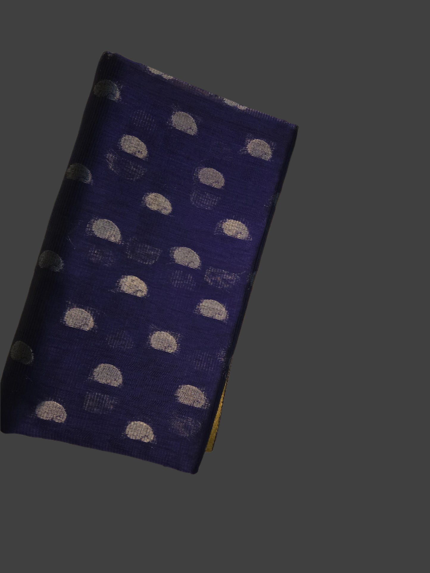 Pure Handloom Saree in Blue with Silver Zari and Yellow Contrast Border – Traditional Elegance
