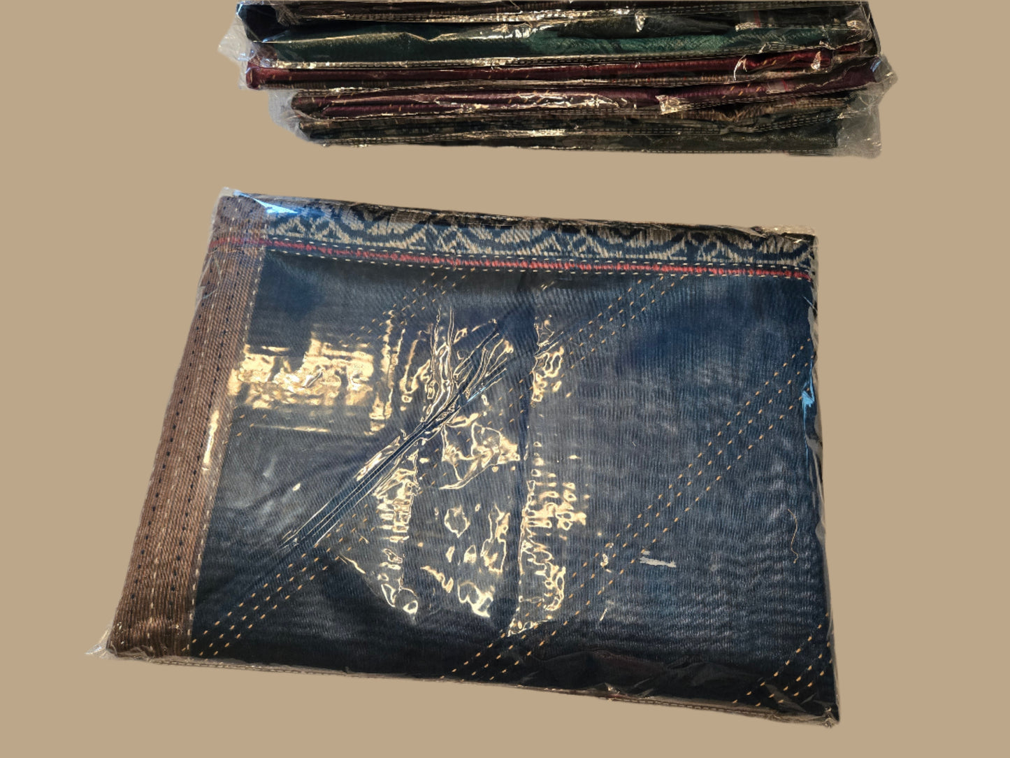 Art Silk Cotton Saree Elephant Print Ikkat Saree Fancy Saree Thread work Saree Blue USA