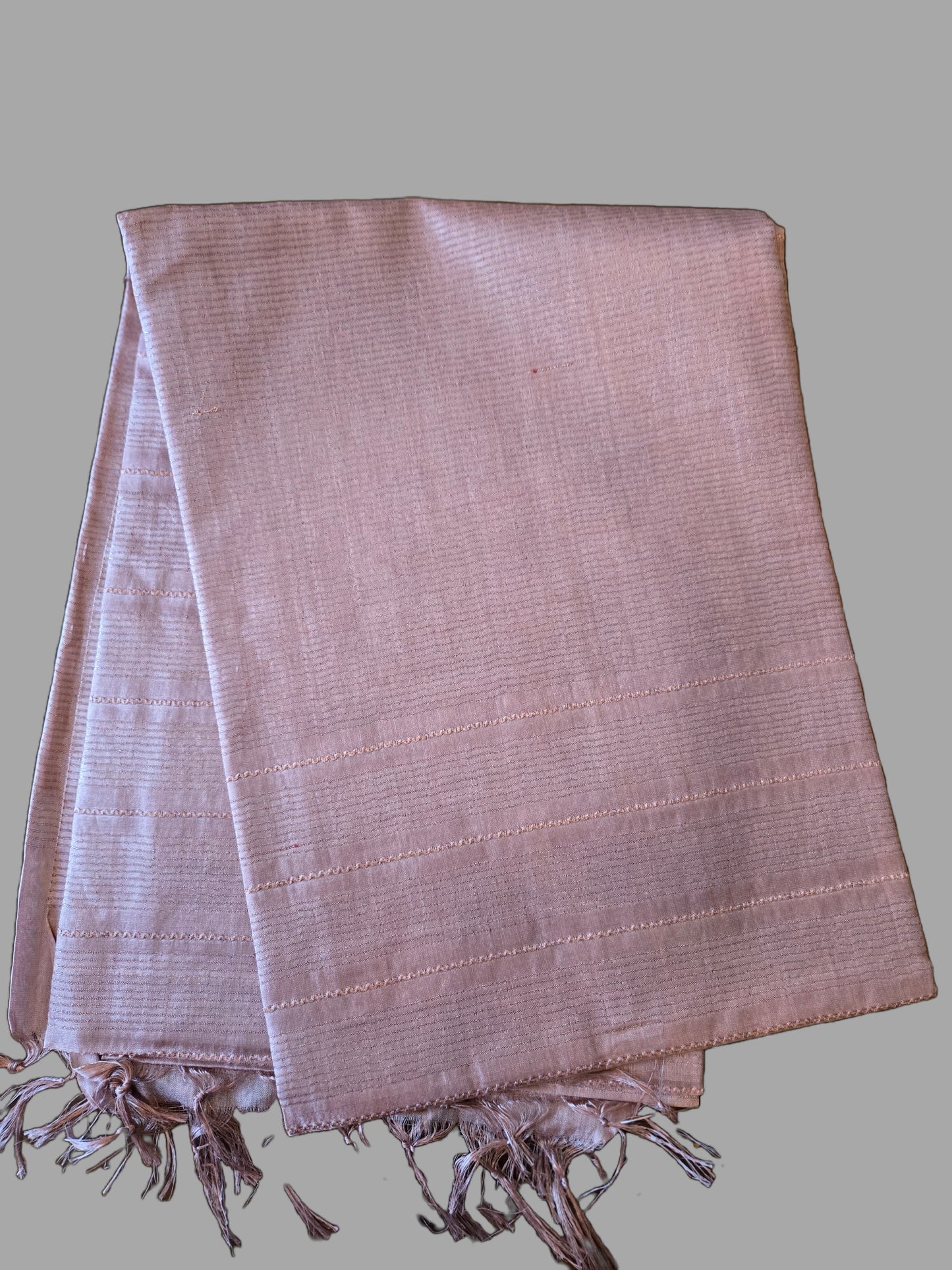 Allover Kanta Stitch Tussar Silk Saree USA in Baby Pink | Handcrafted Soft Silk Saree | Pastel Silk Saree for Wedding & Festive Wear