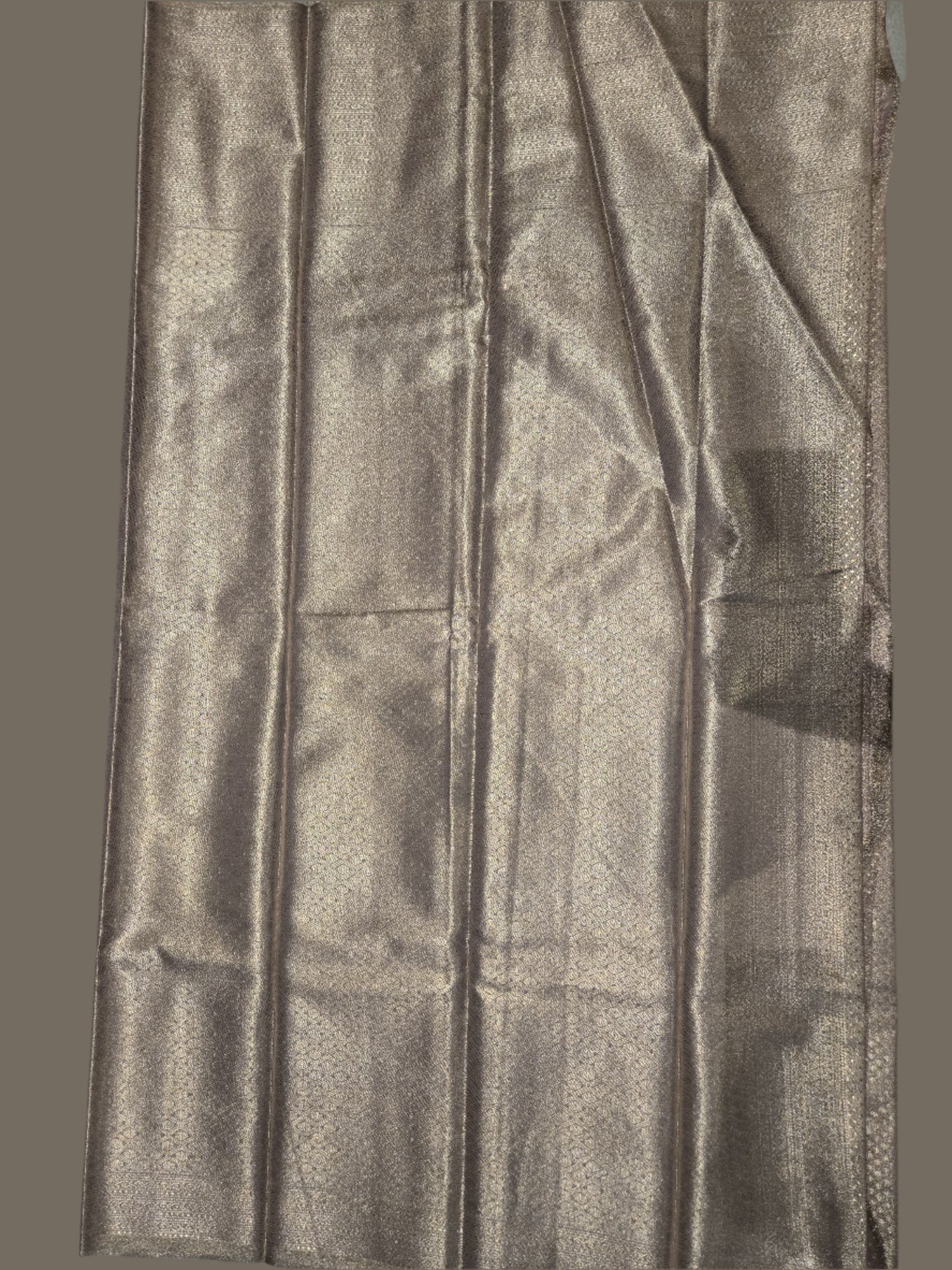 Premium Tissue Brocade Saree in Bridal Grey with Zari Work & Matching Pallu | Soft Silk Saree USA