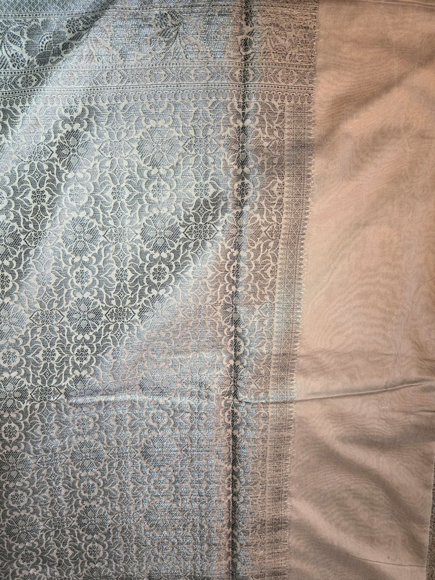 Black Embrodery Design Banarasi Border Light Grey Soft Georgette Banarasi Saree