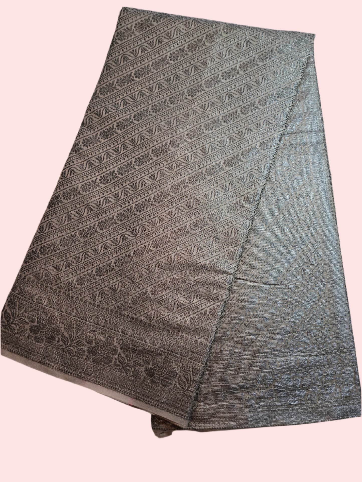 Black Embrodery Design Banarasi Border Light Grey Soft Georgette Banarasi Saree