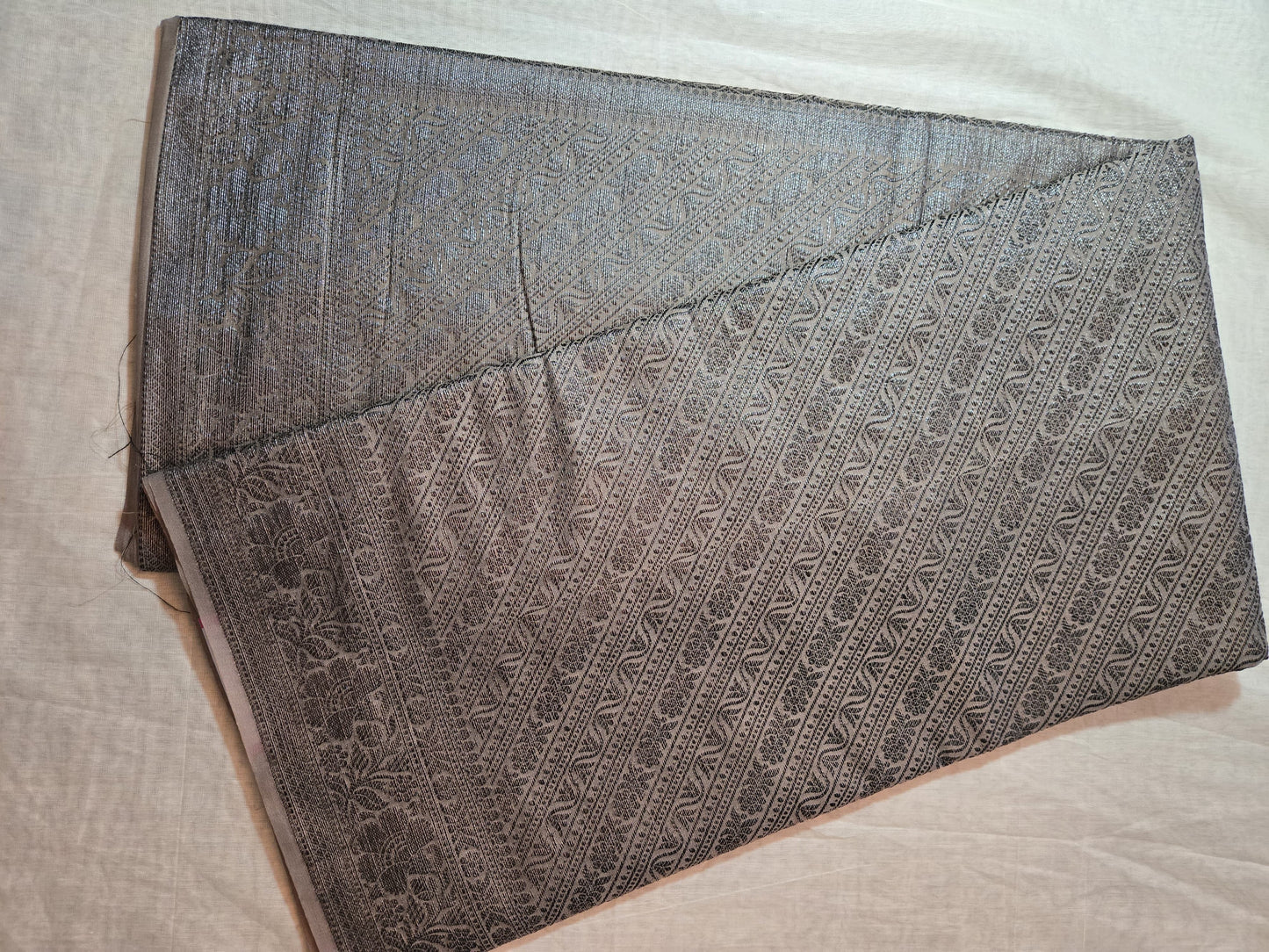 Black Embrodery Design Banarasi Border Light Grey Soft Georgette Banarasi Saree