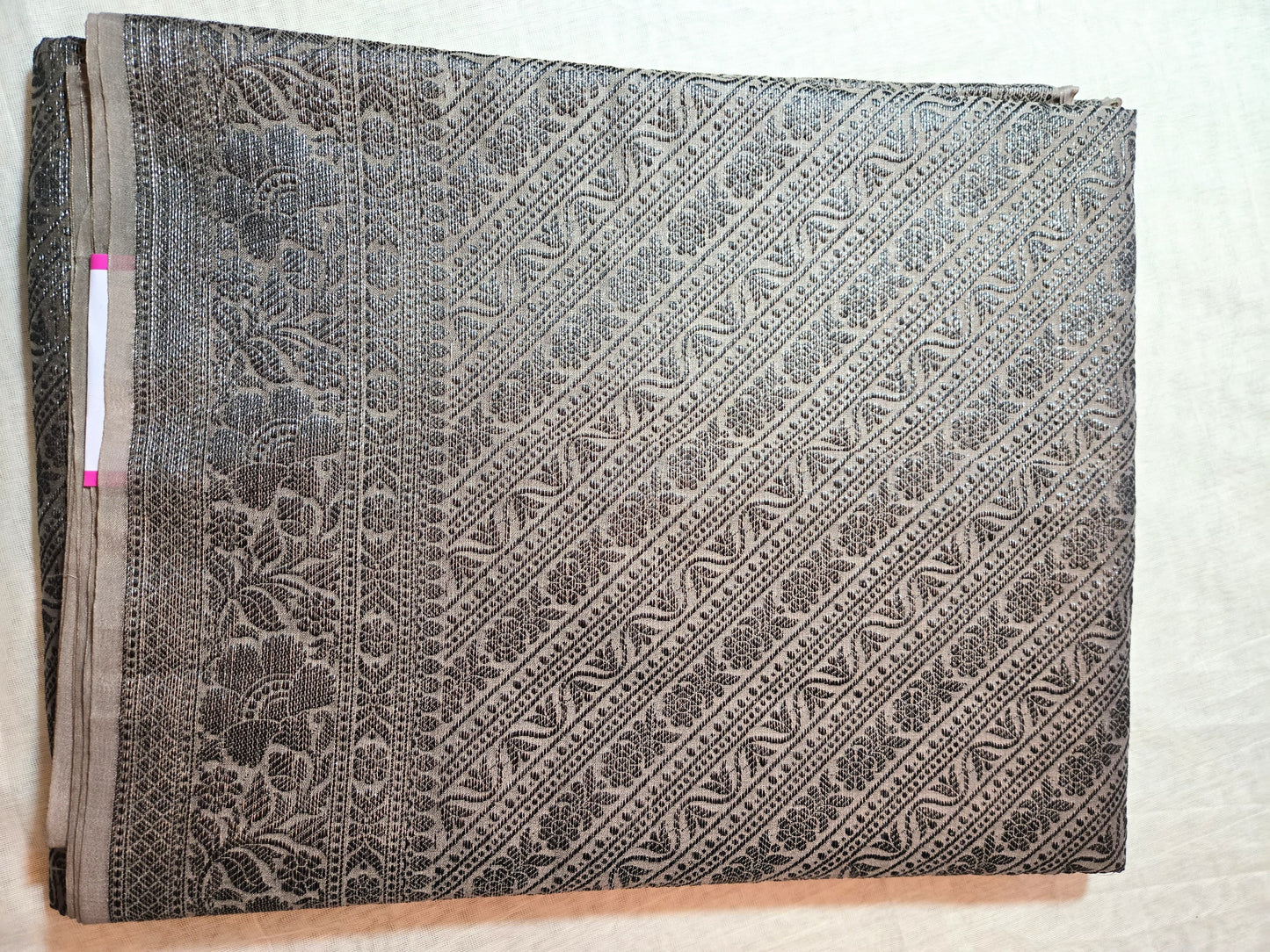 Black Embrodery Design Banarasi Border Light Grey Soft Georgette Banarasi Saree