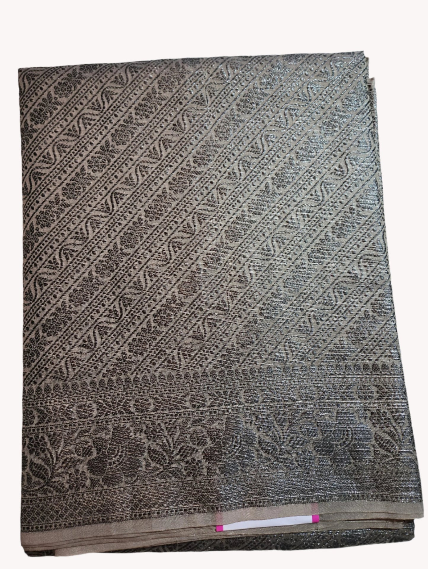 Black Embrodery Design Banarasi Border Light Grey Soft Georgette Banarasi Saree