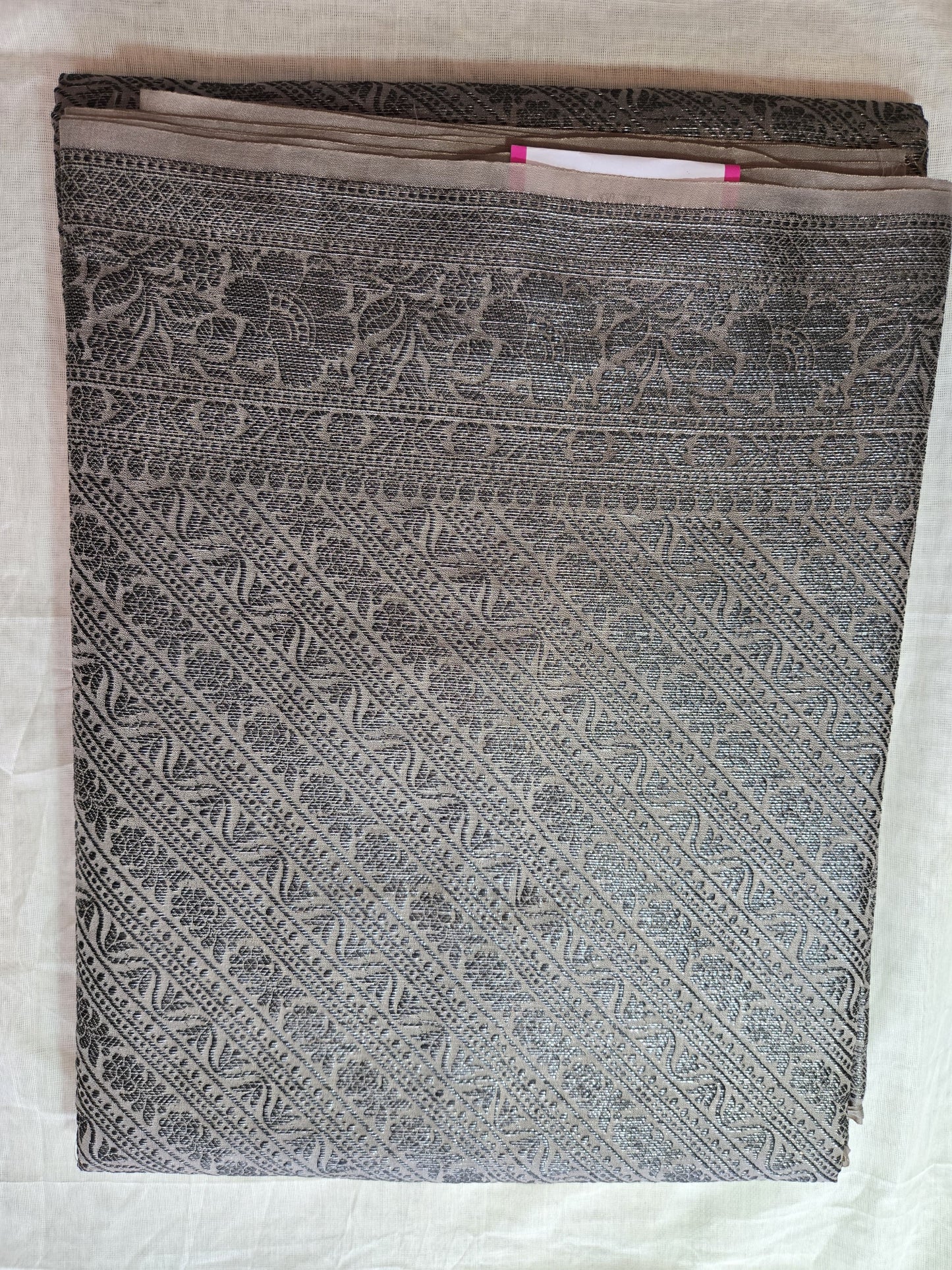 Black Embrodery Design Banarasi Border Light Grey Soft Georgette Banarasi Saree