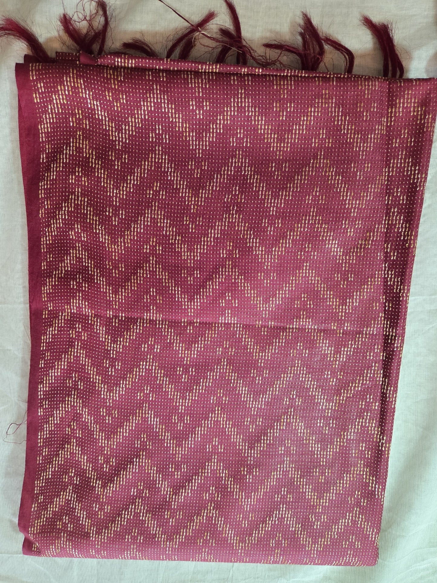 Allover Thread Work Semi Tussar Silk Saree in Maroon | Soft Silk Saree USA |Maroon Silk Saree for Wedding & Festive Wear