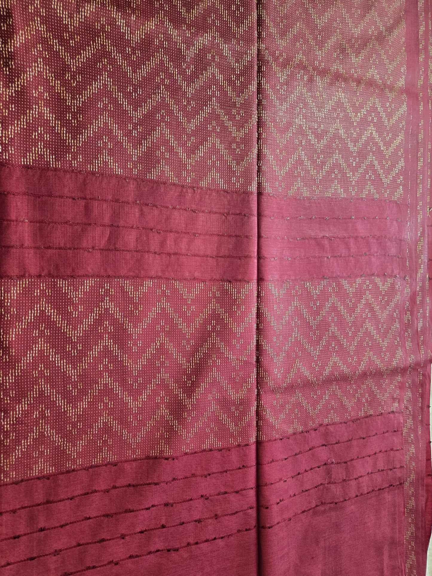 Allover Thread Work Semi Tussar Silk Saree in Maroon | Soft Silk Saree USA |Maroon Silk Saree for Wedding & Festive Wear