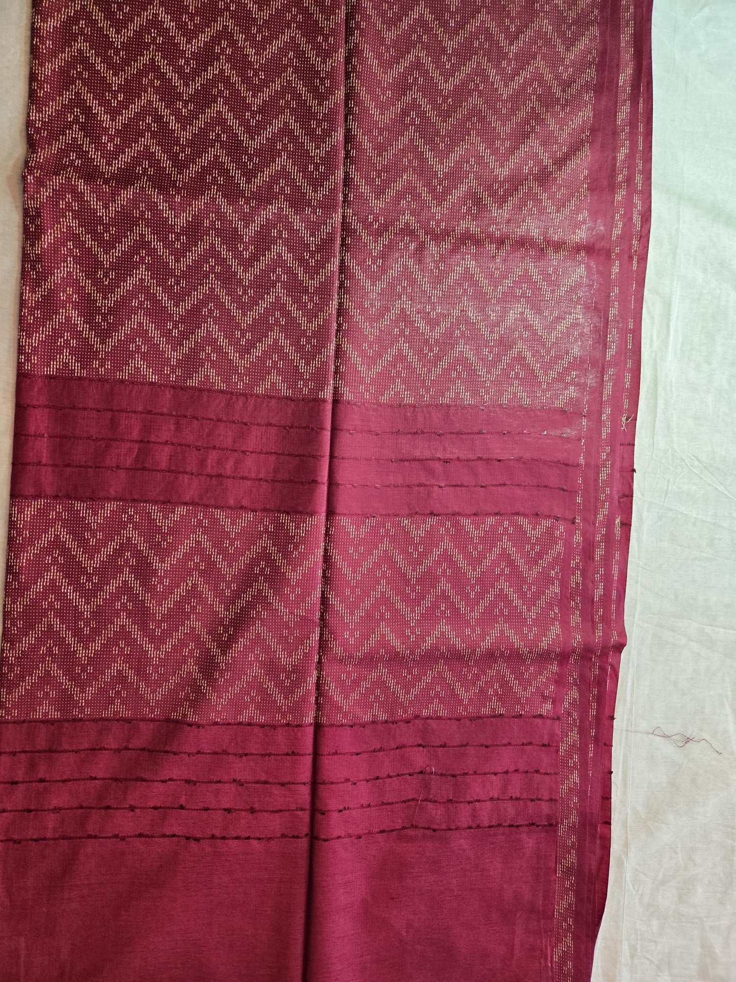 Allover Thread Work Semi Tussar Silk Saree in Maroon | Soft Silk Saree USA |Maroon Silk Saree for Wedding & Festive Wear