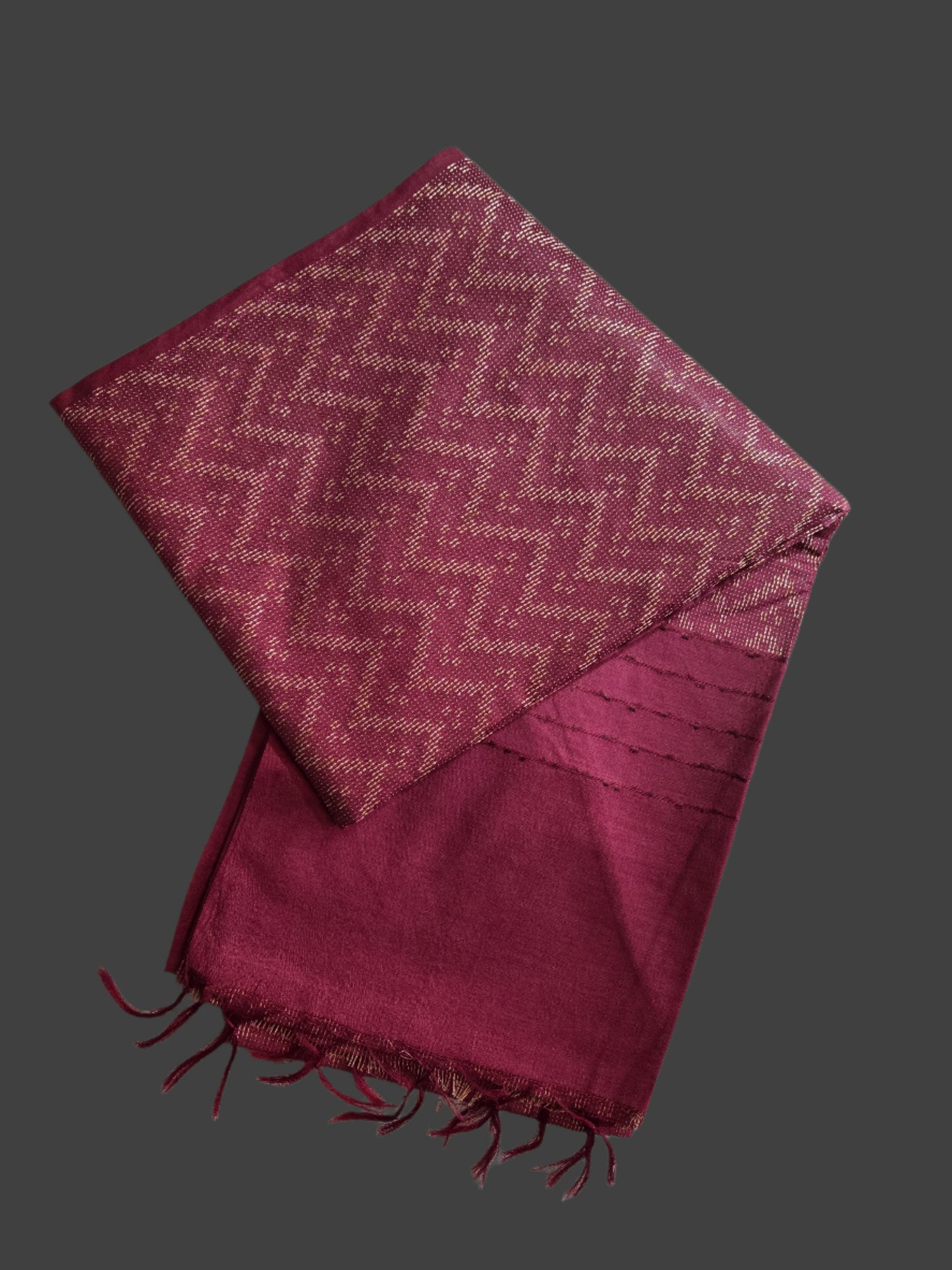 Allover Thread Work Semi Tussar Silk Saree in Maroon | Soft Silk Saree USA |Maroon Silk Saree for Wedding & Festive Wear