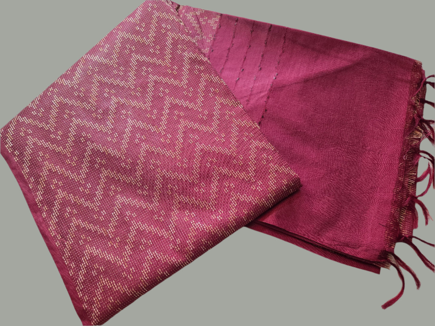 Allover Thread Work Semi Tussar Silk Saree in Maroon | Soft Silk Saree USA |Maroon Silk Saree for Wedding & Festive Wear