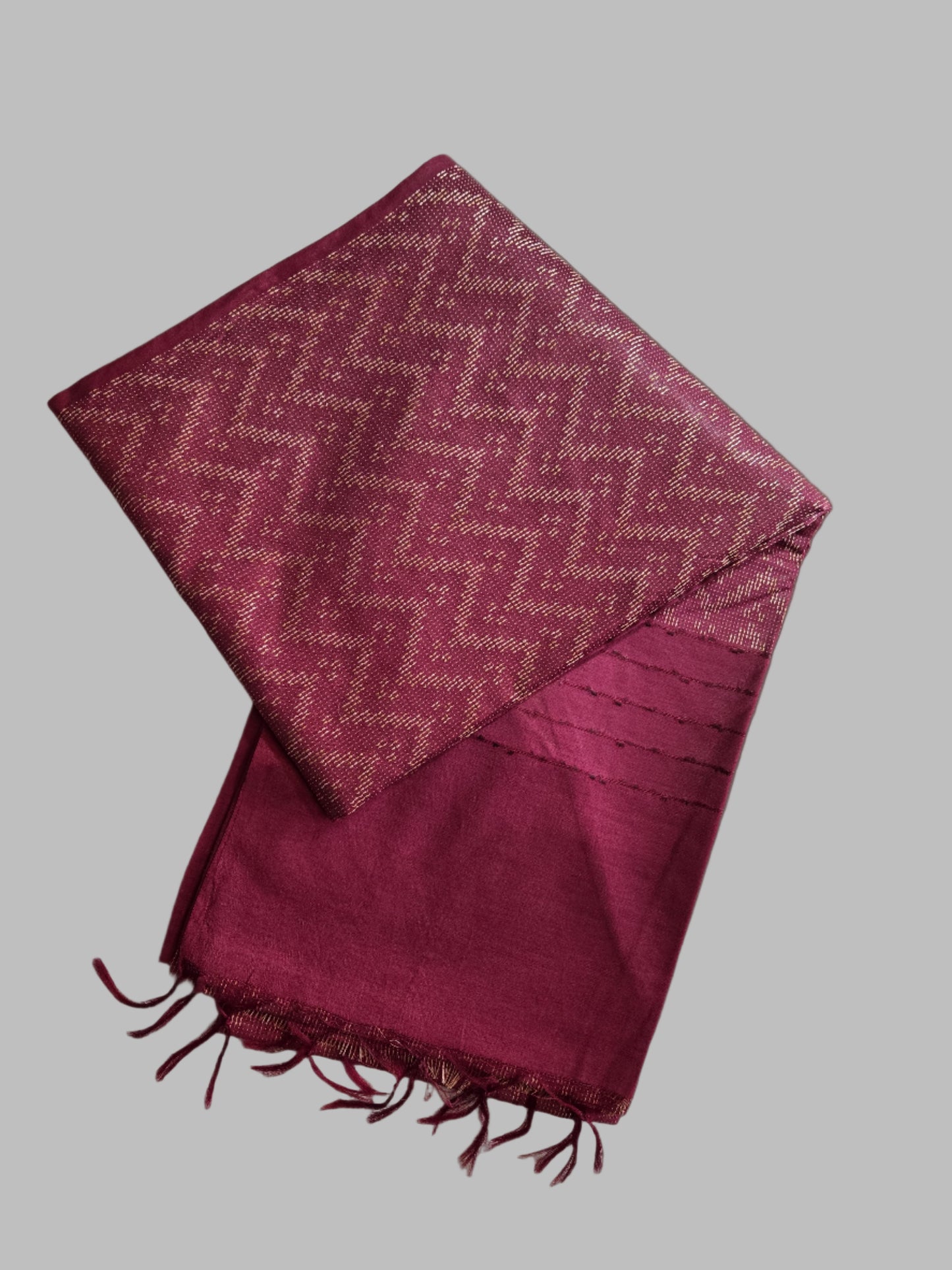 Allover Thread Work Semi Tussar Silk Saree in Maroon | Soft Silk Saree USA |Maroon Silk Saree for Wedding & Festive Wear