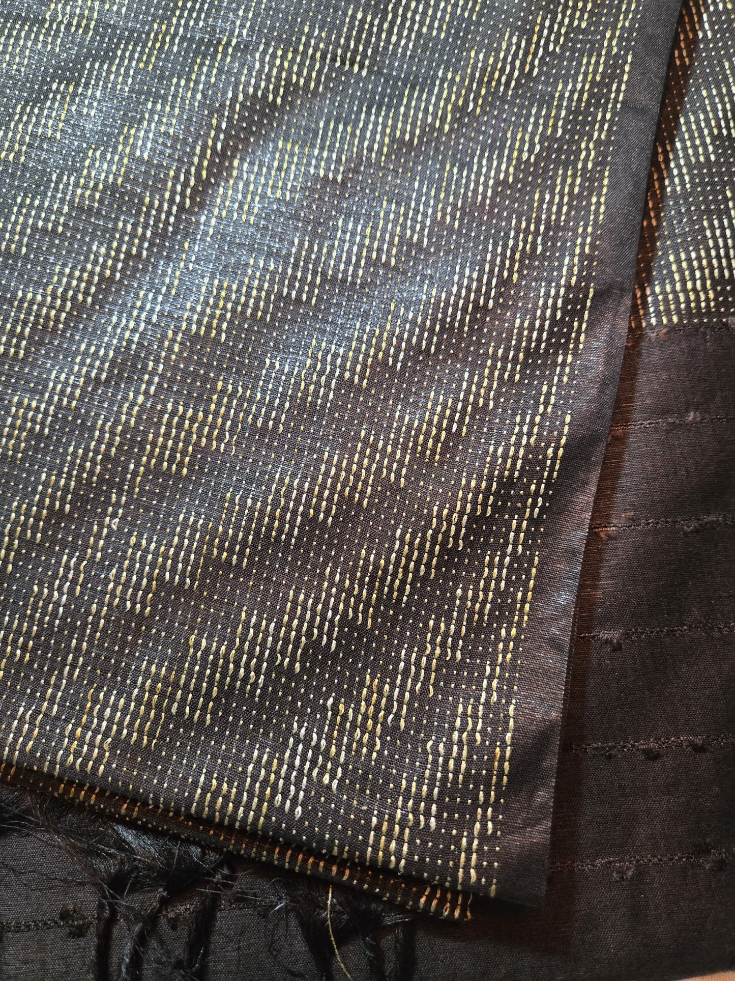 Allover Thread Work Semi Tussar Silk Saree in Black | Soft Silk Saree | Black Silk Saree for Wedding & Festive Wear – USA