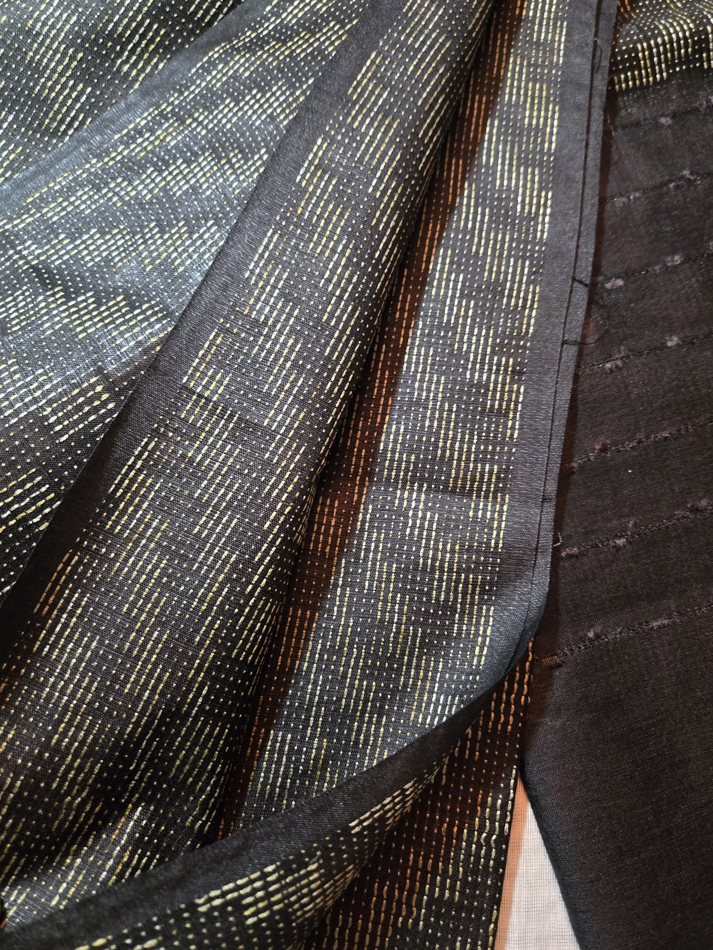 Allover Thread Work Semi Tussar Silk Saree in Black | Soft Silk Saree | Black Silk Saree for Wedding & Festive Wear – USA
