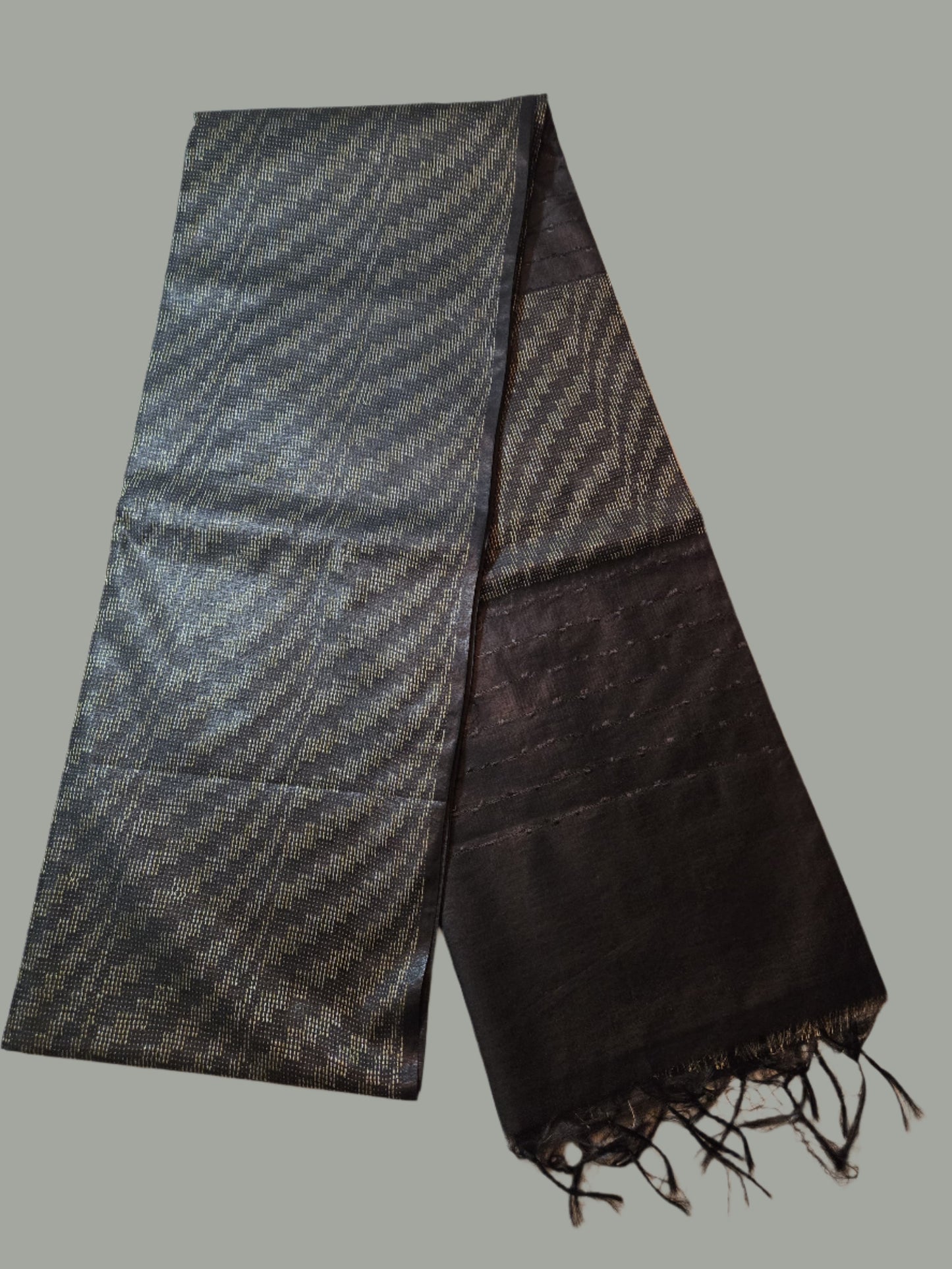Allover Thread Work Semi Tussar Silk Saree in Black | Soft Silk Saree | Black Silk Saree for Wedding & Festive Wear – USA