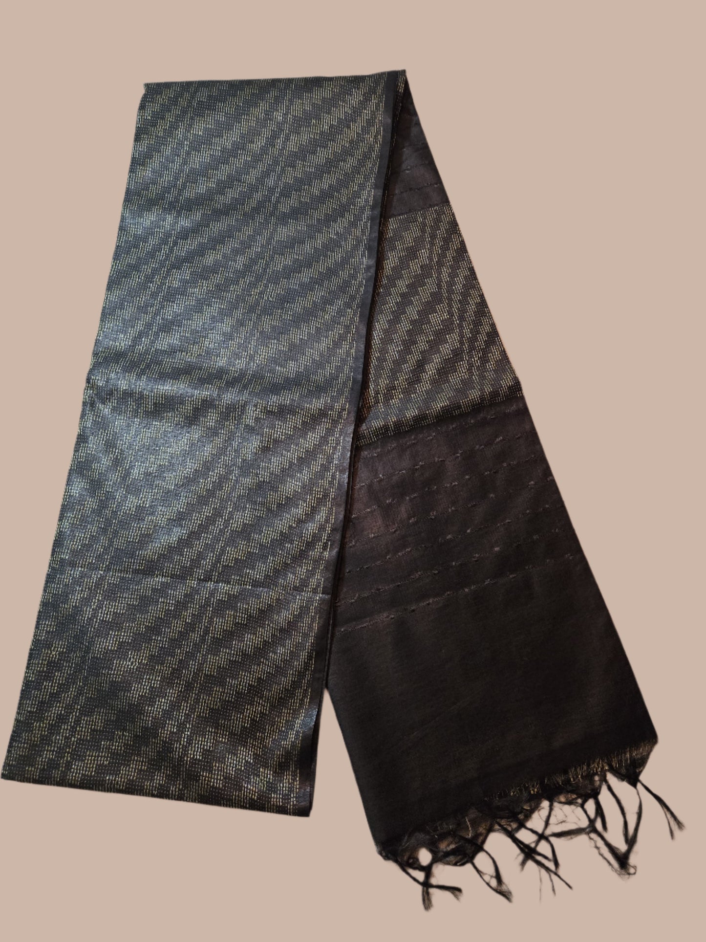 Allover Thread Work Semi Tussar Silk Saree in Black | Soft Silk Saree | Black Silk Saree for Wedding & Festive Wear – USA