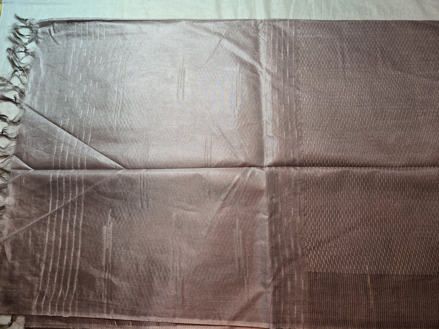 Allover Stitch Tussar Silk Saree USA in Light Lavender |Soft Silk Saree | Pastel Color Silk Saree for Wedding & Festive Wear