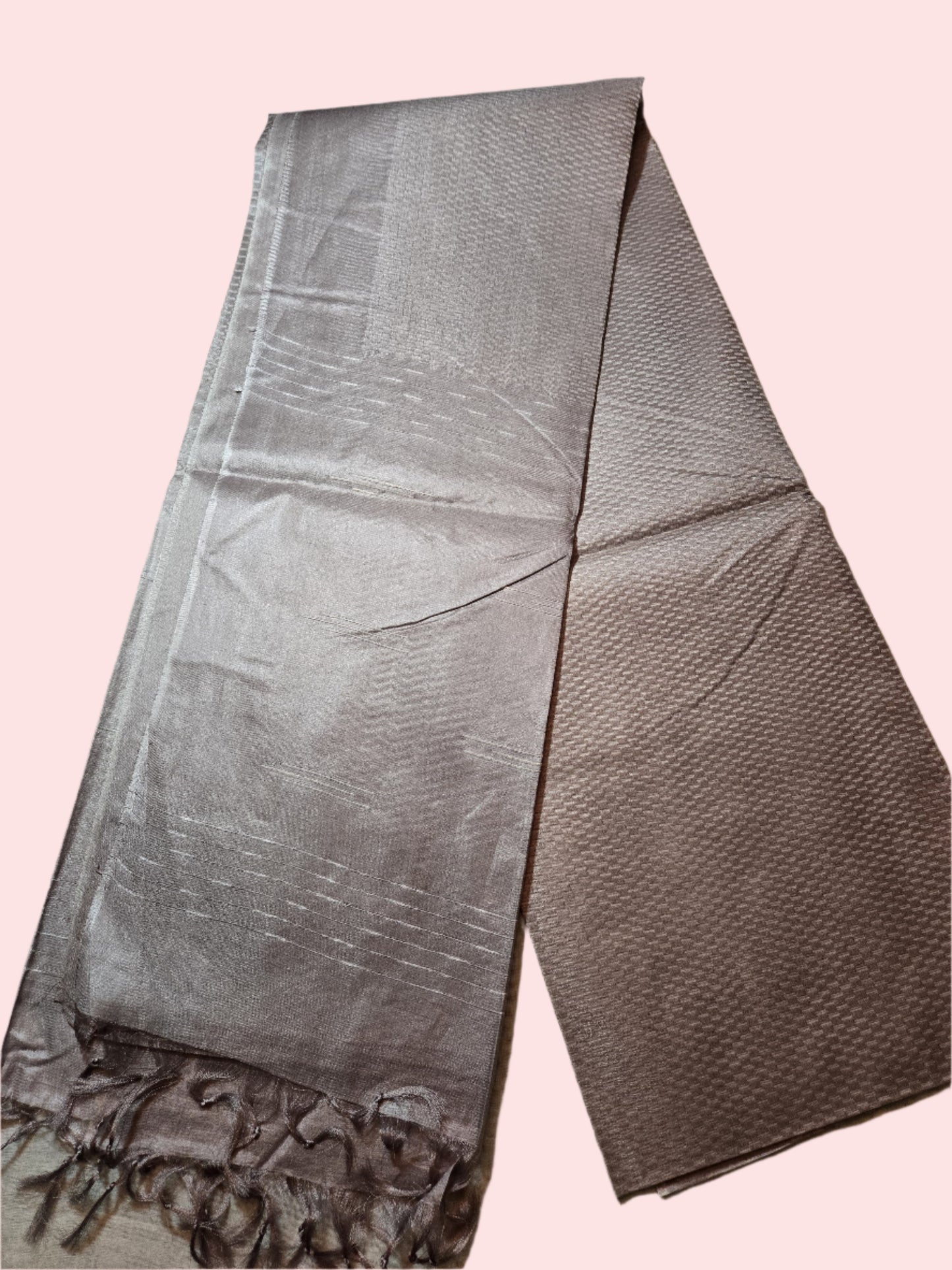 Allover Stitch Tussar Silk Saree USA in Light Lavender |Soft Silk Saree | Pastel Color Silk Saree for Wedding & Festive Wear