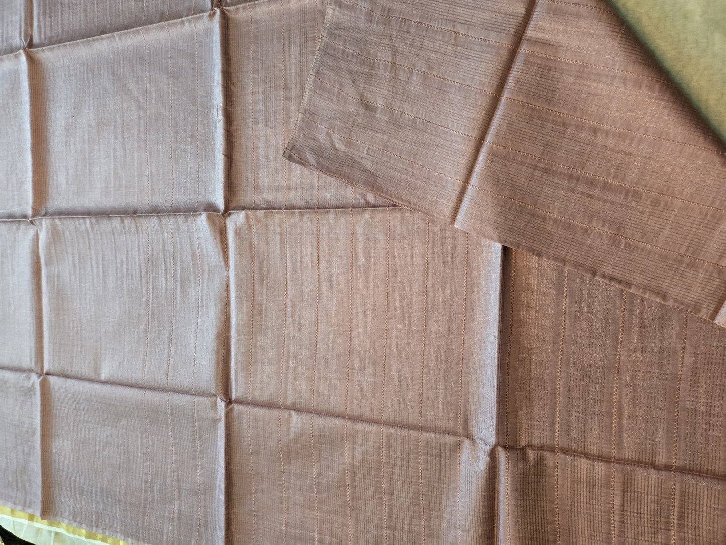 Allover Kanta Stitch Tussar Silk Saree USA in Baby Pink | Handcrafted Soft Silk Saree | Pastel Silk Saree for Wedding & Festive Wear