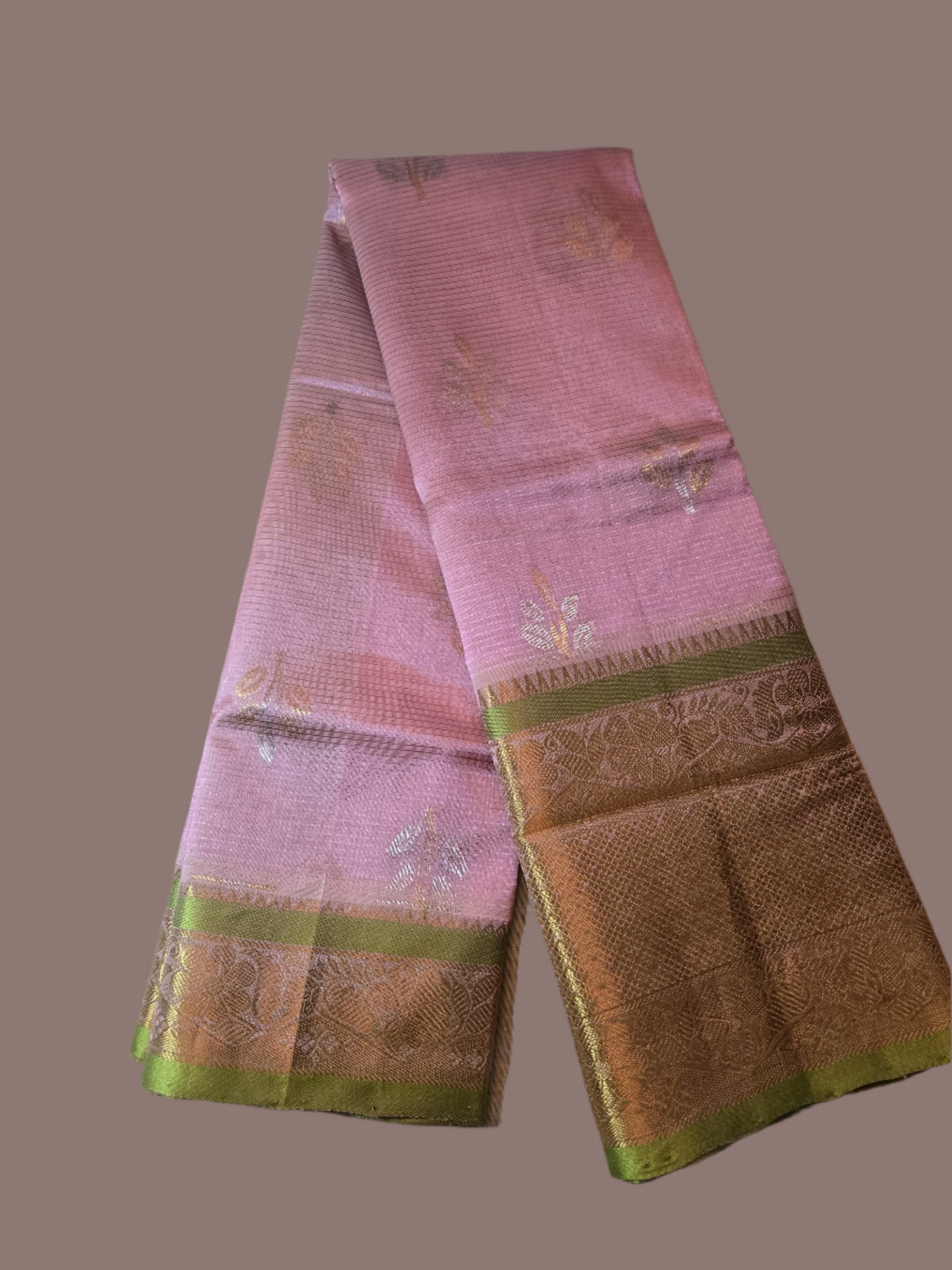 Pattu Handloom Saree in Pink with Green Contrast Border – Pure Silk Elegance for Festive Wear