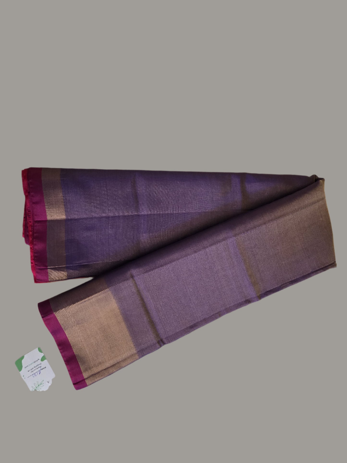 Pure Uppada Pattu Tissue Silk Saree with Contrast Pallu Design Purple & Orange