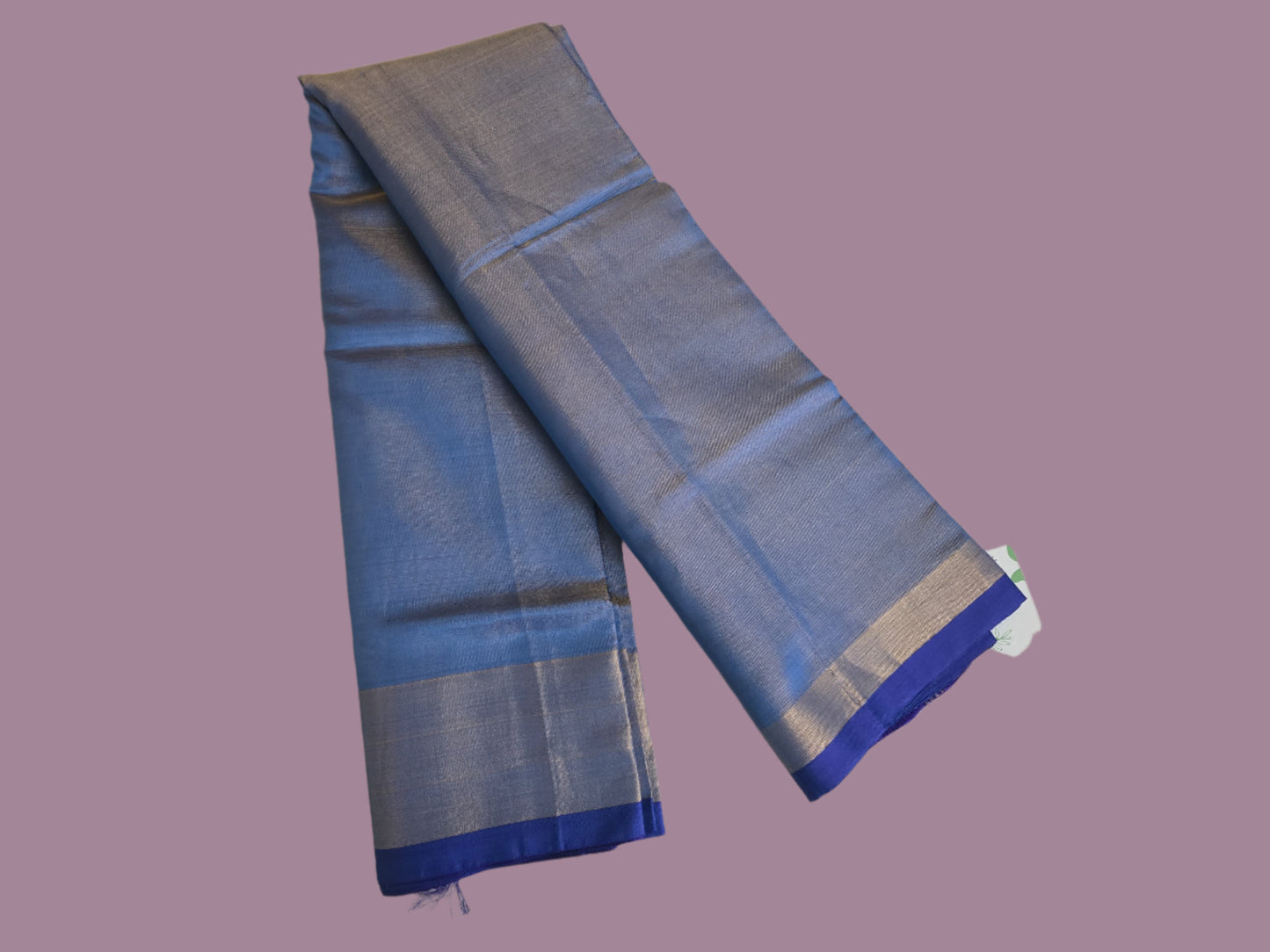 Pure Uppada Pattu Tissue Silk Saree with Pallu Design Blue and Dark Blue