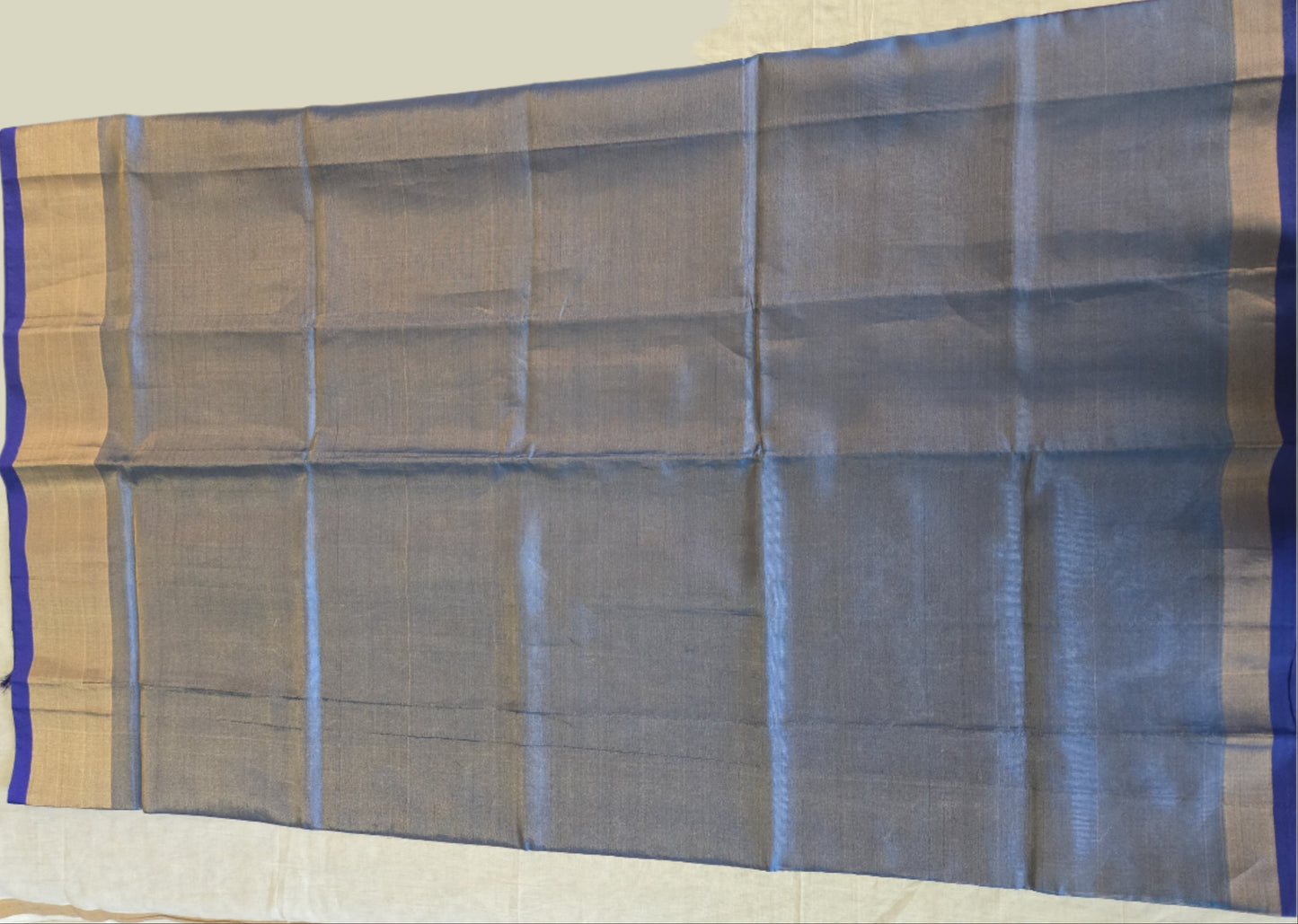 Pure Uppada Pattu Tissue Silk Saree with Pallu Design Blue and Dark Blue