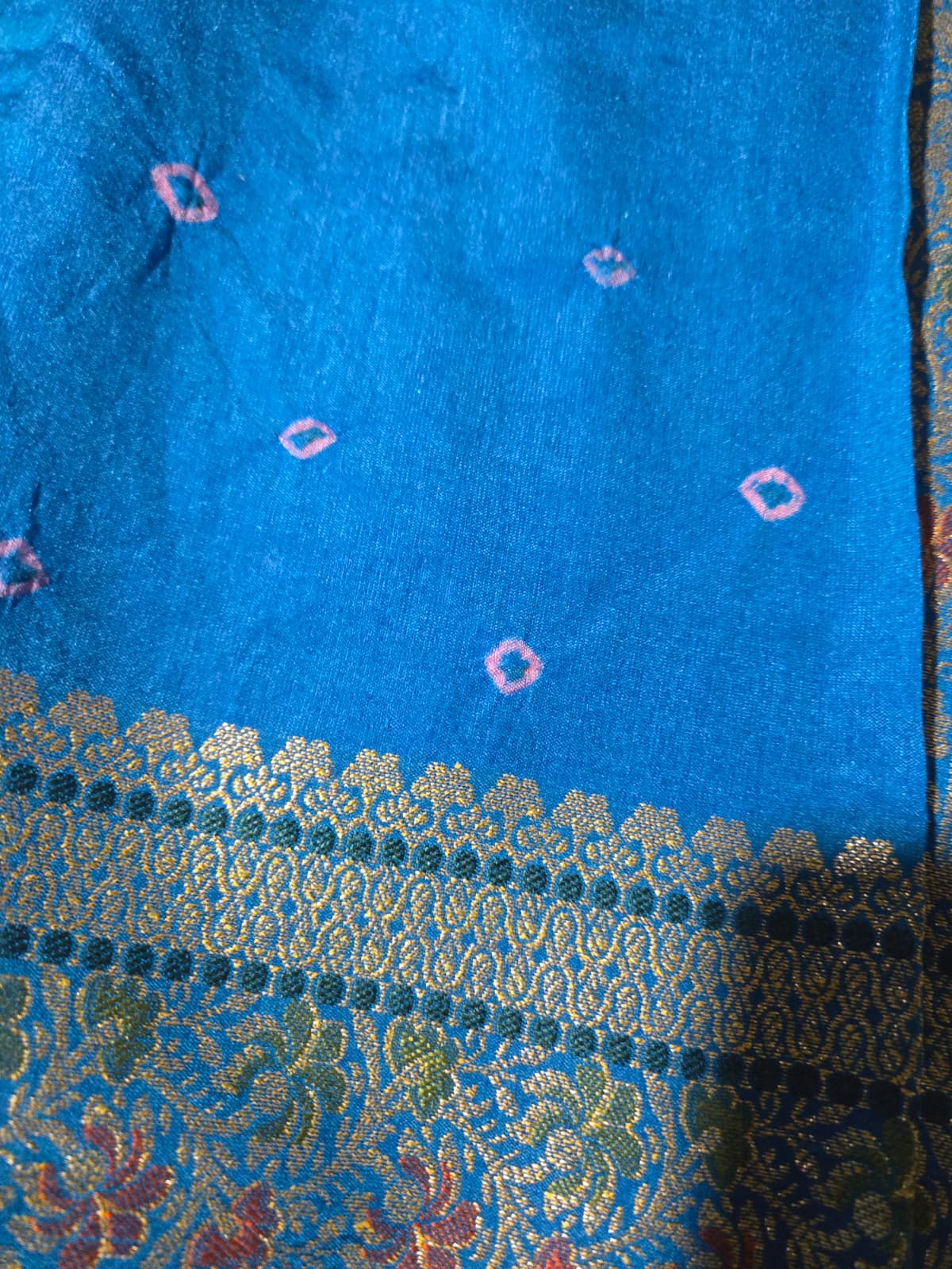 Banarasi Bandhni Soft Dupion Silk Saree | Gharchola Zari Work | Handcrafted Design | Buy Soft Silk Saree from USA