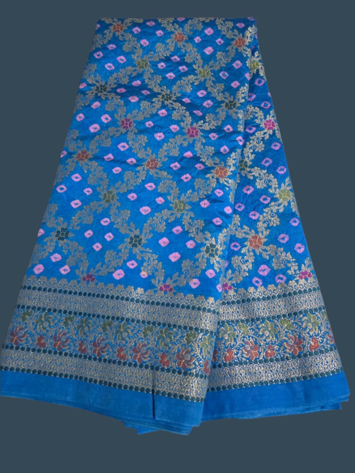 Banarasi Bandhni Soft Dupion Silk Saree | Gharchola Zari Work | Handcrafted Design | Buy Soft Silk Saree from USA