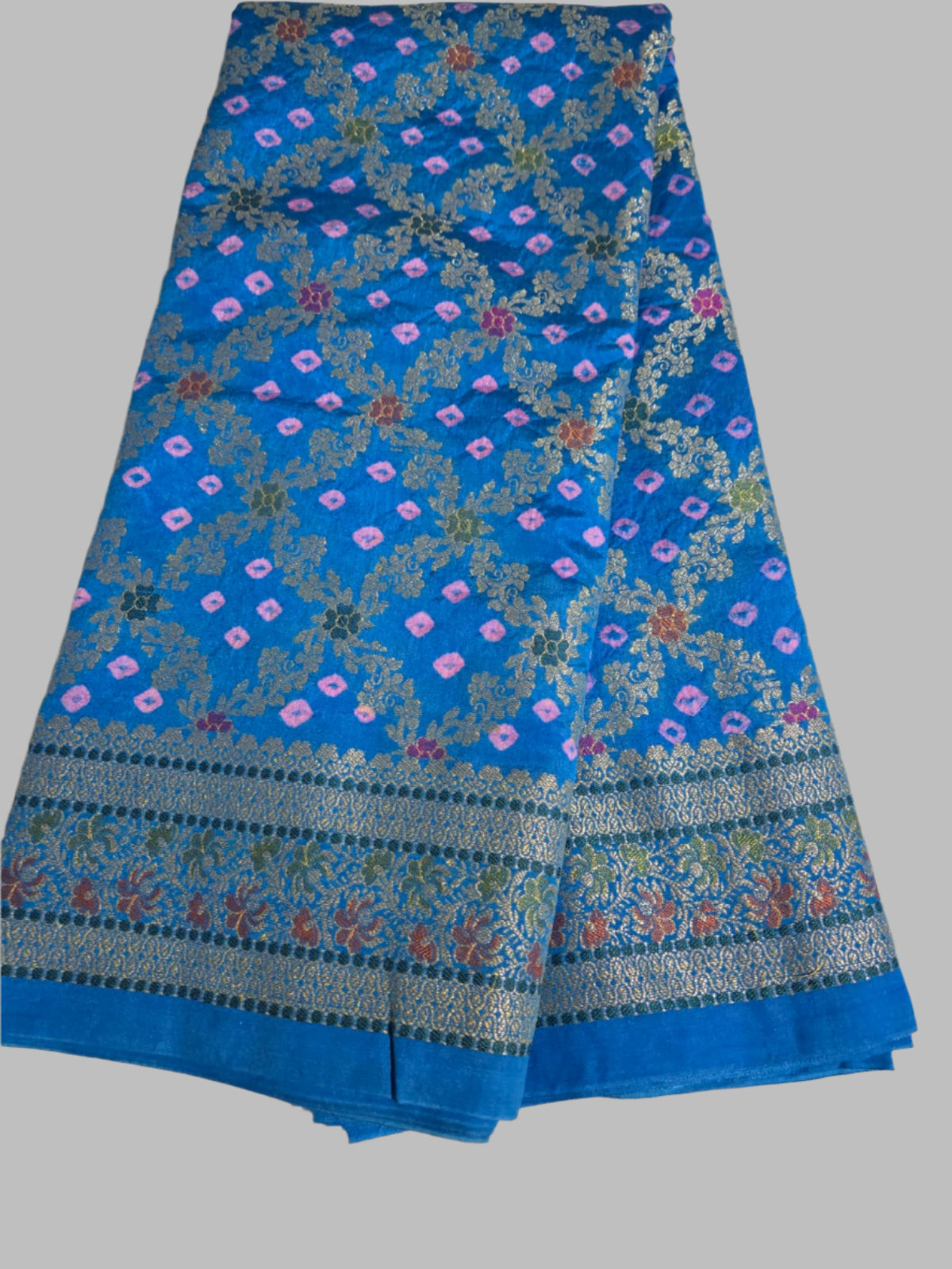 Banarasi Bandhni Soft Dupion Silk Saree | Gharchola Zari Work | Handcrafted Design | Buy Soft Silk Saree from USA