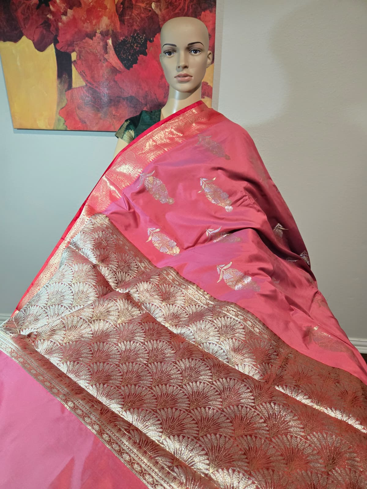 Buy Banaras Soft Silk Saree Katan Silk Saree Online USA – Wedding, Party Wear, Engagements, Festive Events Saree Pink