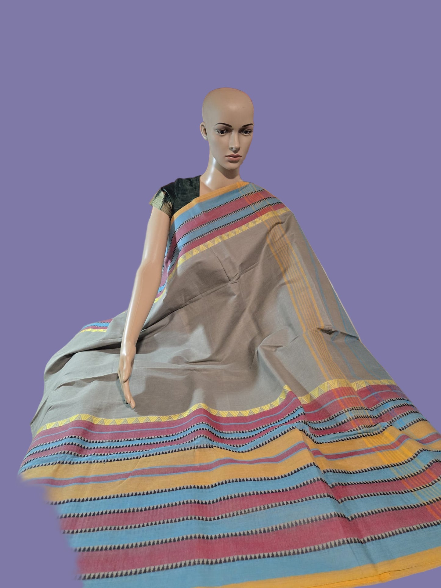Buy Pure Handloom Kanchi Cotton Saree with Rich Contrast Pallu Online USA – Traditional Saree