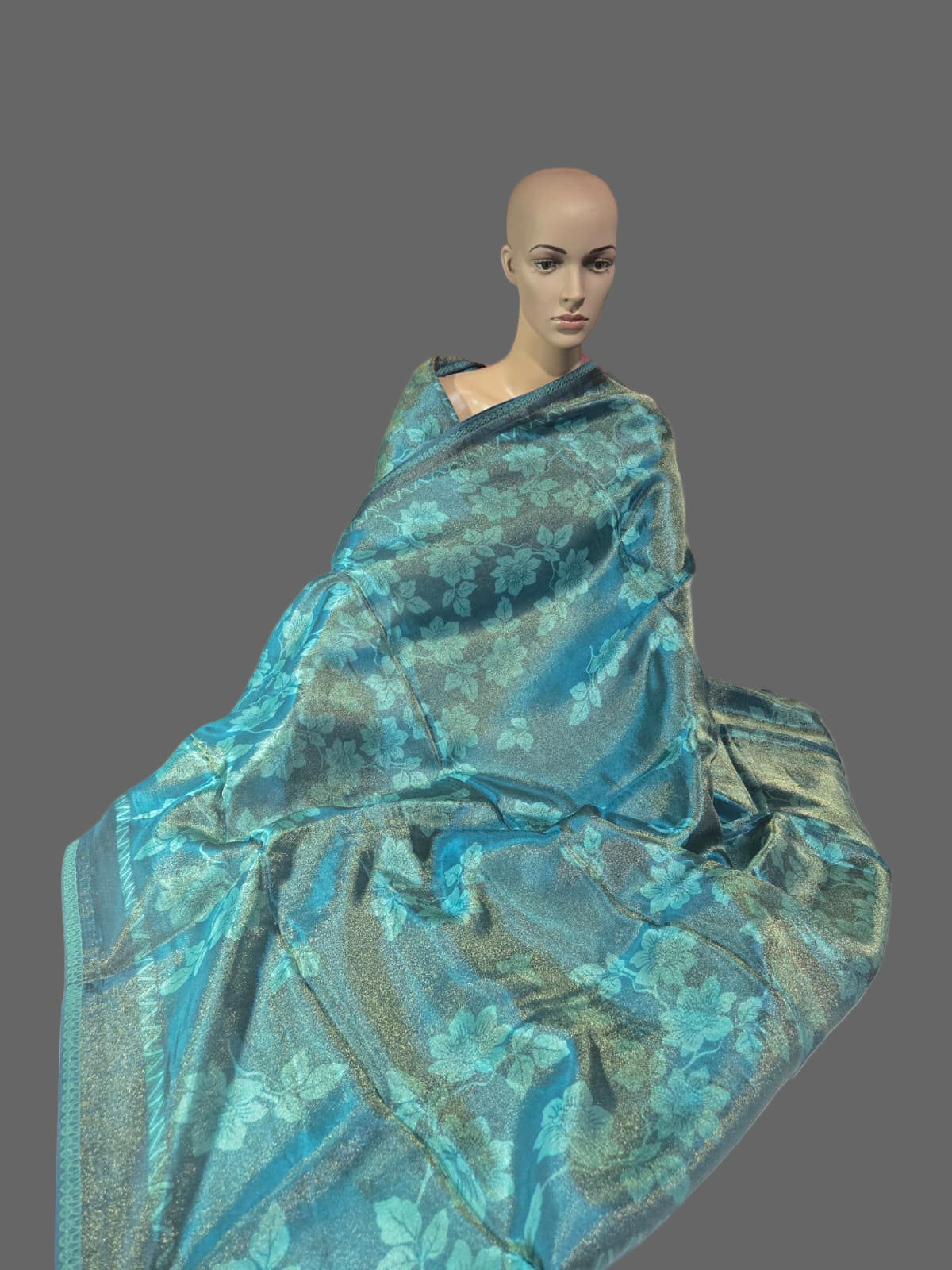 Buy Green Tissue Viscose Printed Saree Online – Buy Sarees from Texas