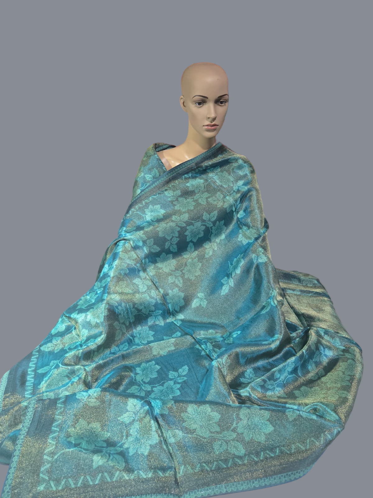Buy Green Tissue Viscose Printed Saree Online – Buy Sarees from Texas