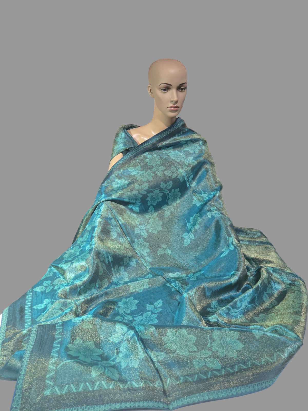 Buy Green Tissue Viscose Printed Saree Online – Buy Sarees from Texas