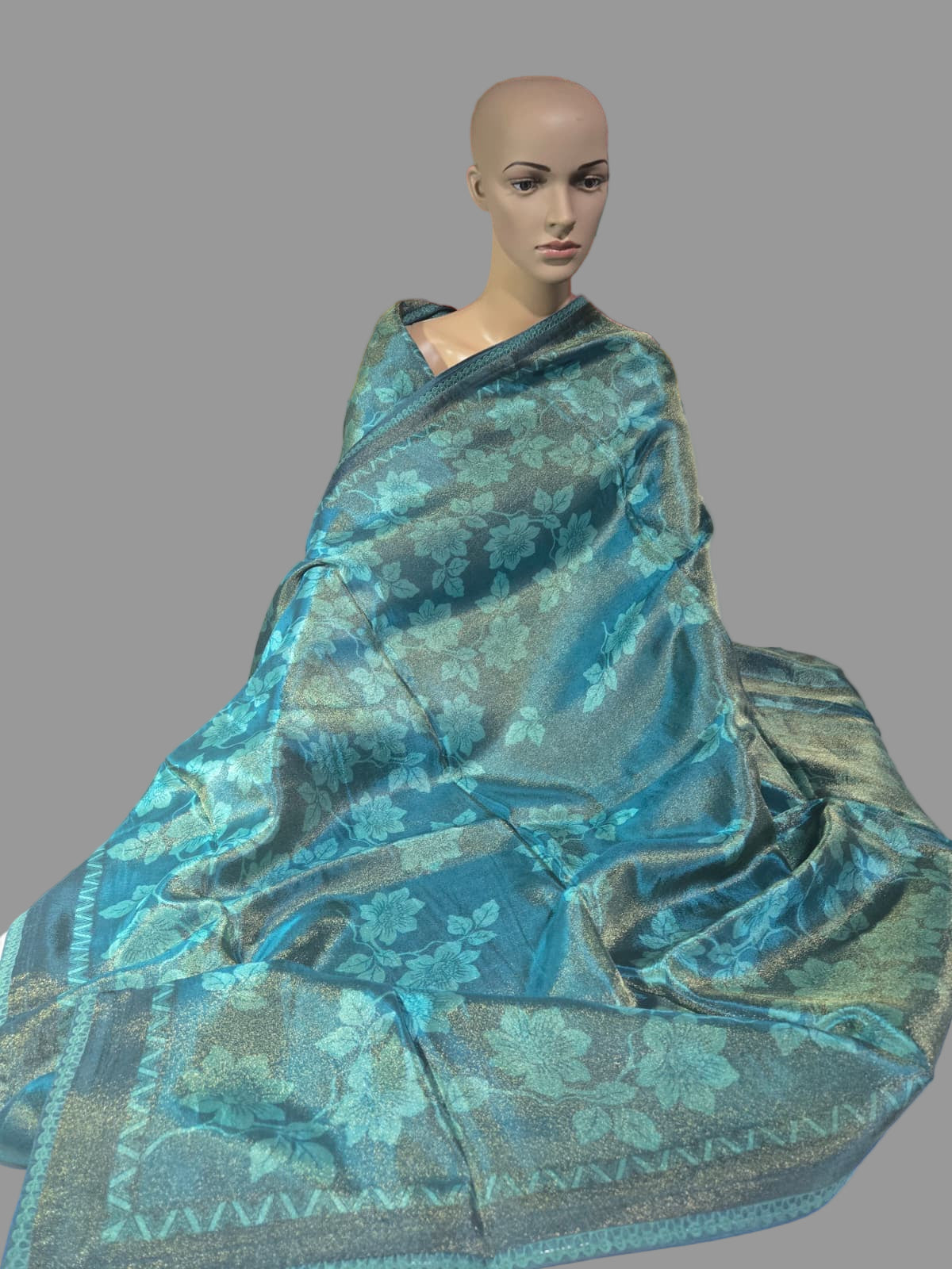 Buy Green Tissue Viscose Printed Saree Online – Buy Sarees from Texas
