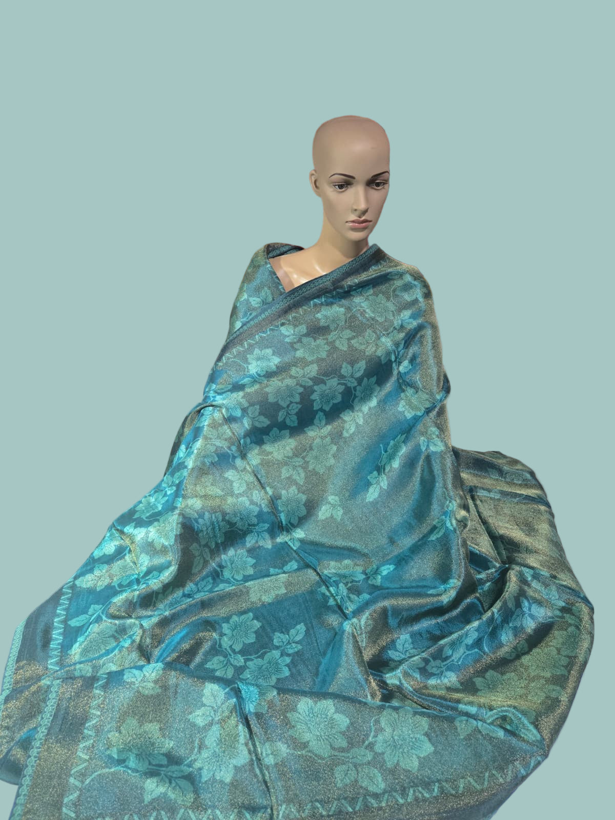Buy Green Tissue Viscose Printed Saree Online – Buy Sarees from Texas
