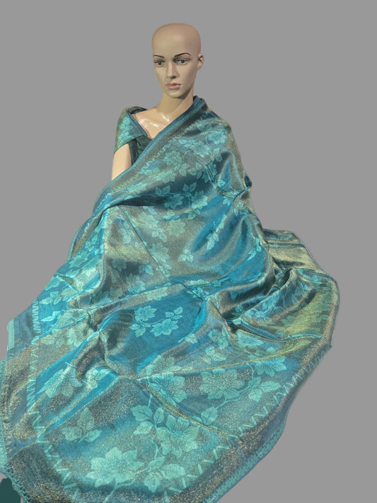 Buy Green Tissue Viscose Printed Saree Online – Buy Sarees from Texas
