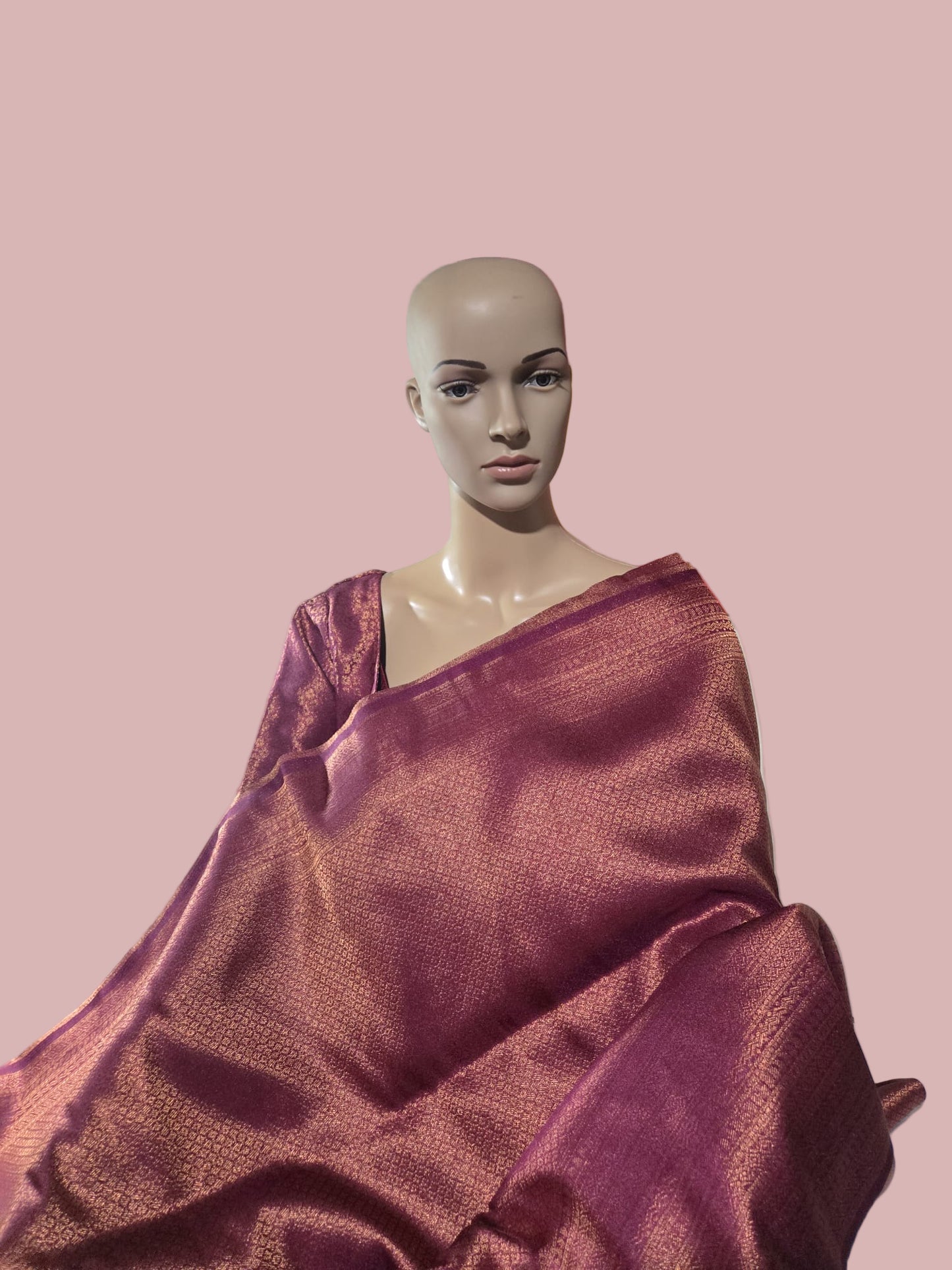Soft Silk Saree with Elegant Border & Stitched Blouse, Stitched Saree – Ready to Wear Saree USA | Shipping from USA