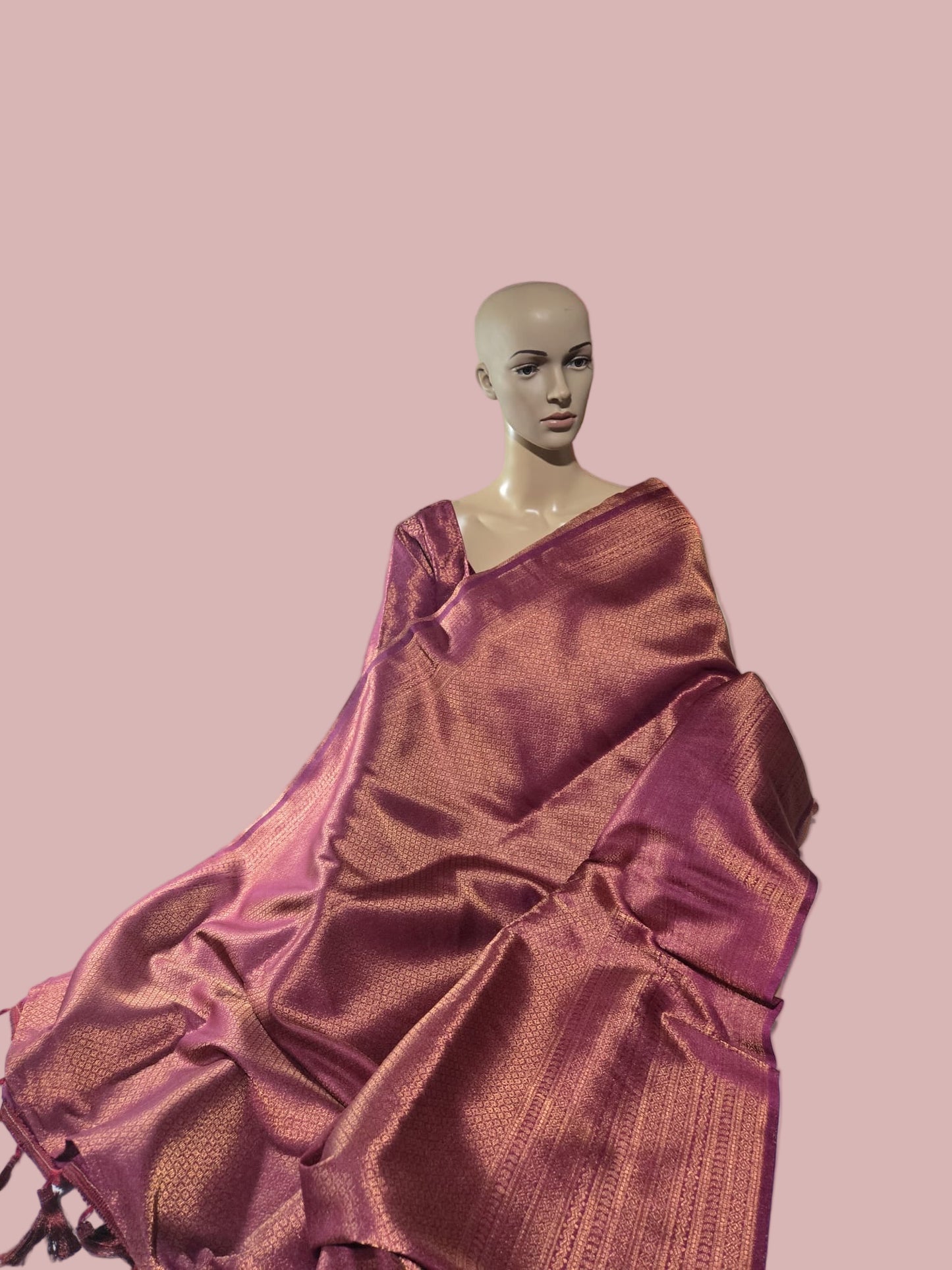 Soft Silk Saree with Elegant Border & Stitched Blouse, Stitched Saree – Ready to Wear Saree USA | Shipping from USA