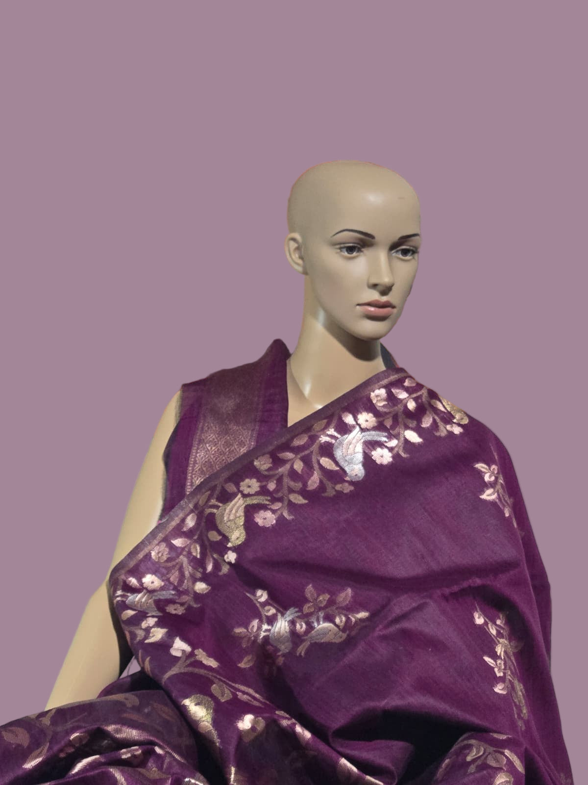 Handloom Khadi Cotton Silk Jamdani Saree – Lightweight & Elegant Traditional Weave Embroidery-wine