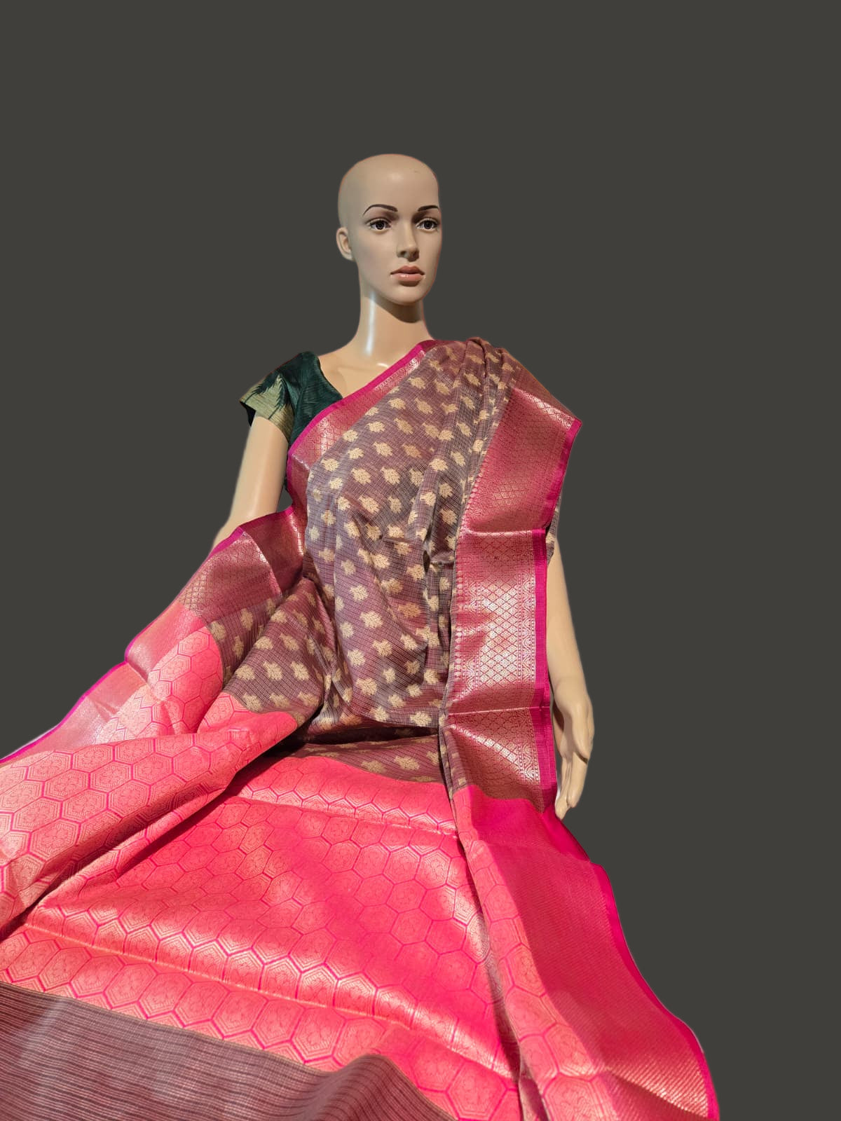 Banaras Chanderi Kota Doria Soft Silk Saree | Allover Zari Buti & Zari Border | Elegant Handwoven Saree Red