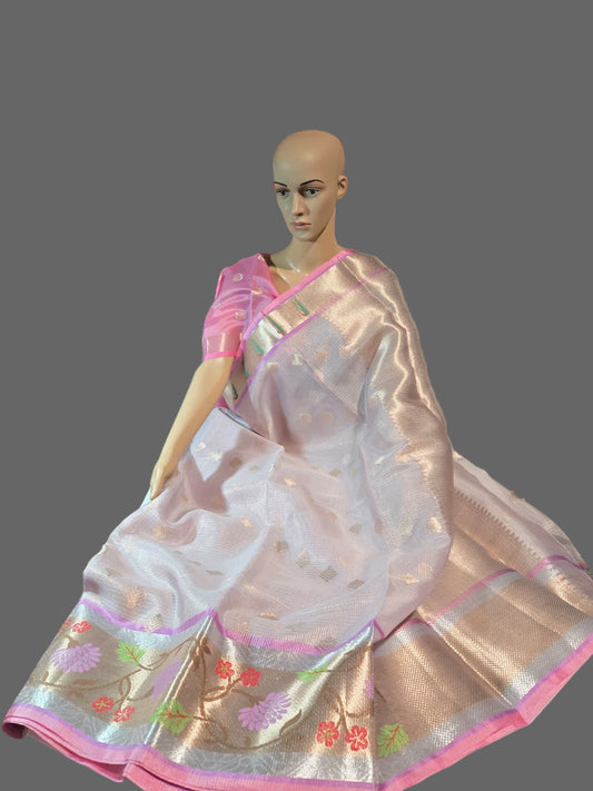 Paithani-Style Kota saree with allover Zari-Woven Buttas