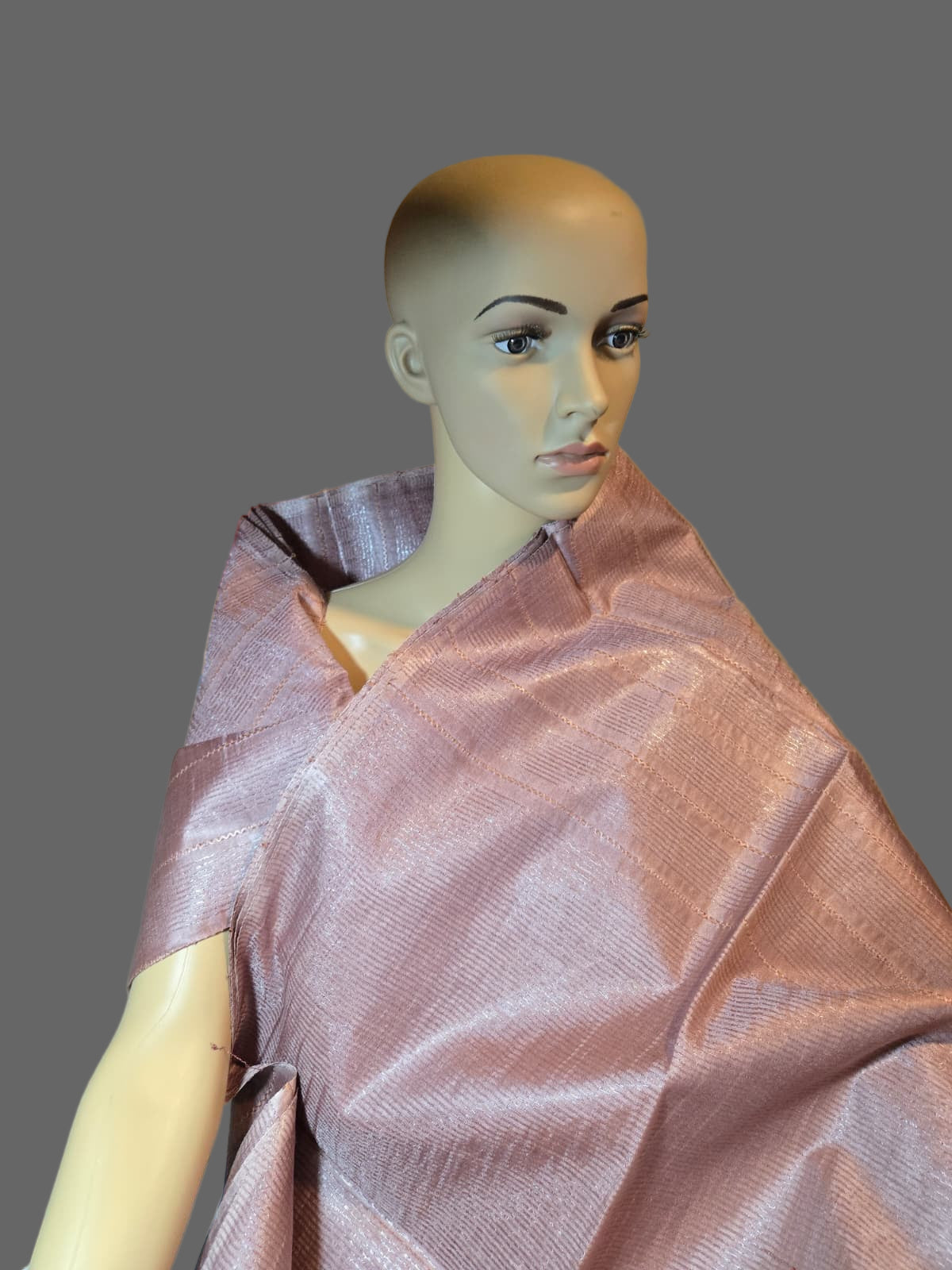 Allover Kanta Stitch  Elegant Tussar Silk Saree USA in Onion Color| Handcrafted Soft Silk Saree | Pastel Silk Saree for Wedding & Festive Wear