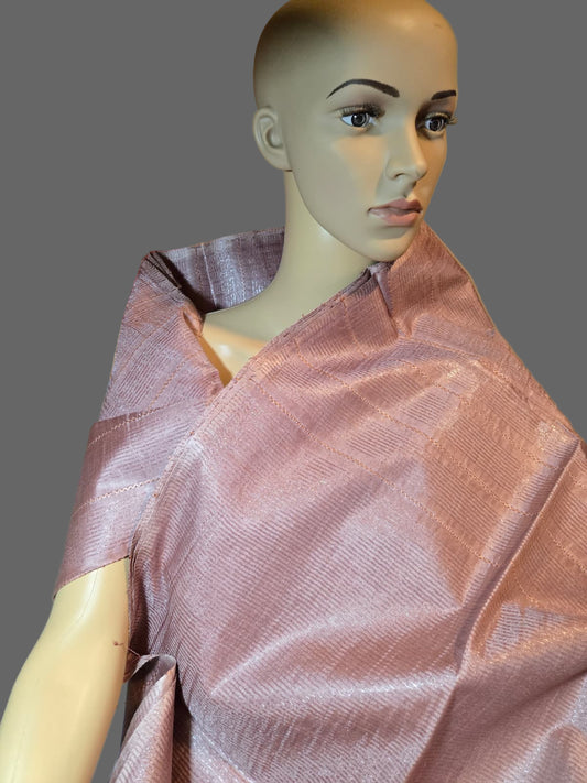 Allover Kanta Stitch  Elegant Tussar Silk Saree USA in Onion Color| Handcrafted Soft Silk Saree | Pastel Silk Saree for Wedding & Festive Wear