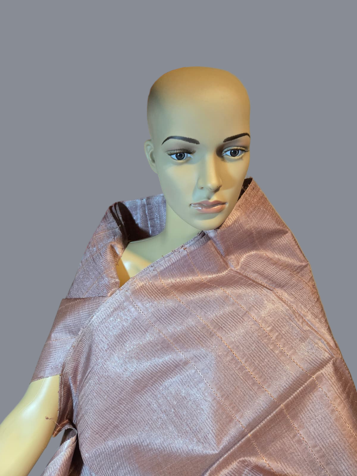 Allover Kanta Stitch  Elegant Tussar Silk Saree USA in Onion Color| Handcrafted Soft Silk Saree | Pastel Silk Saree for Wedding & Festive Wear