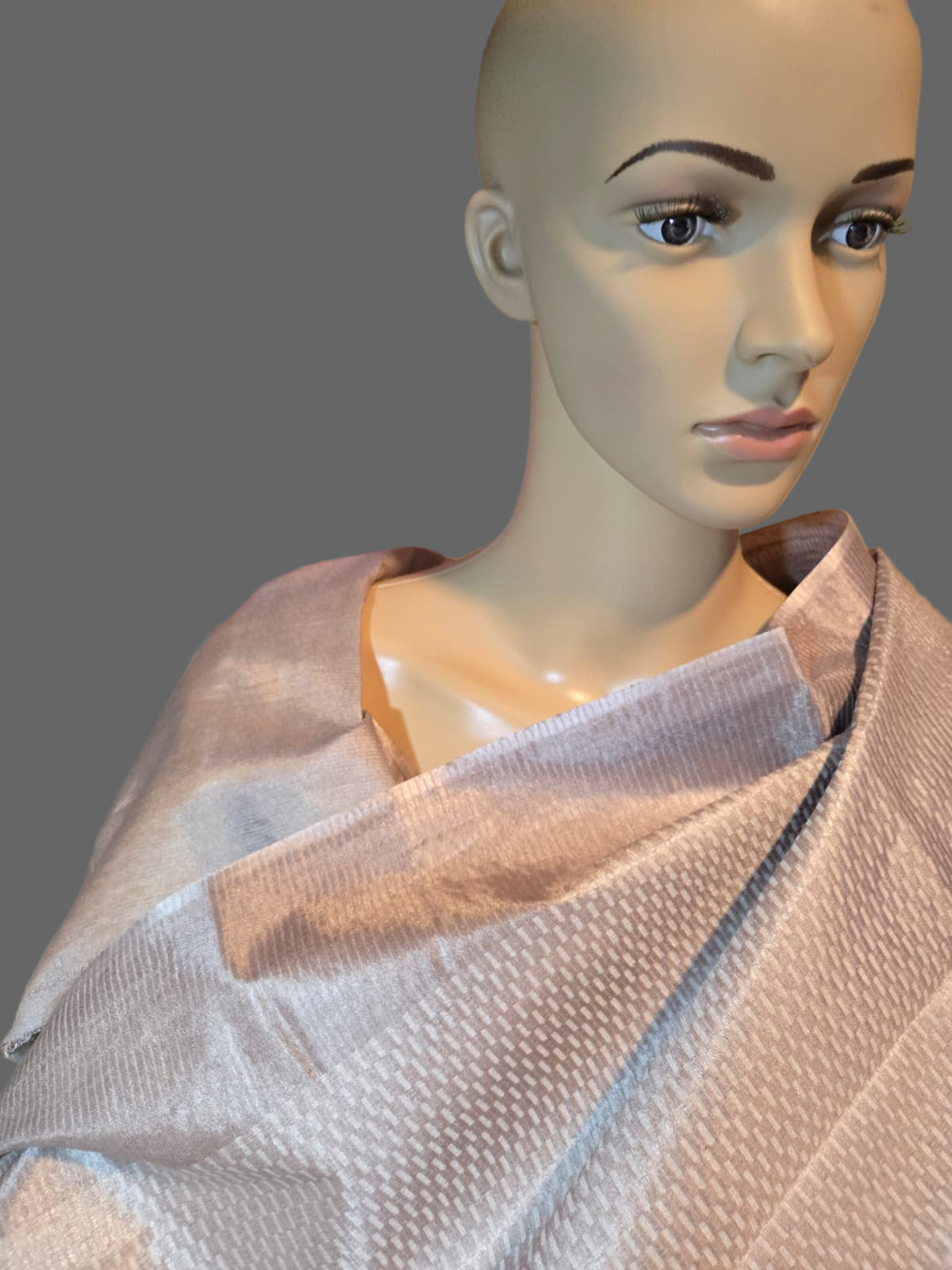 Allover Stitch Elegant Tussar Silk Saree Ship from USA in Light Lavender | Pure Tussar Silk Saree | Pastel Color Silk Saree for Wedding & Festive Wear