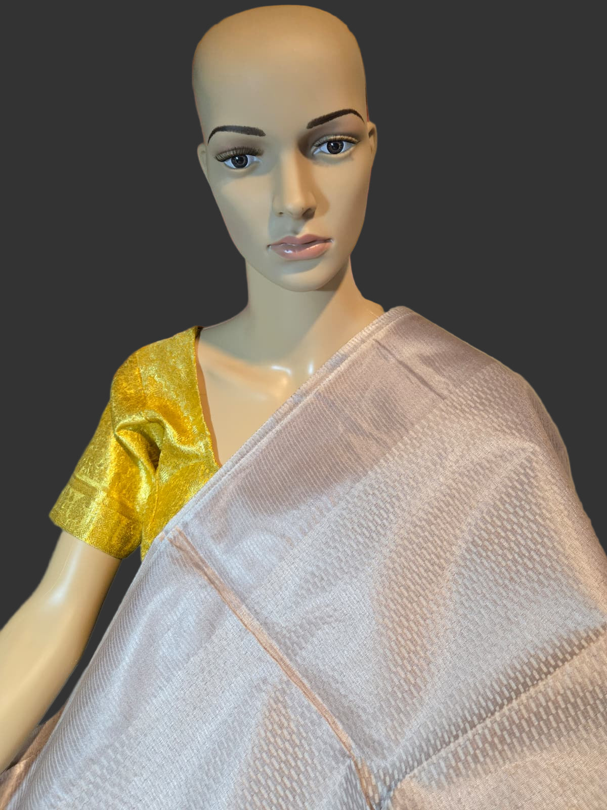 Allover Stitch Elegant Tussar Silk Saree Ship from USA in Light Lavender | Pure Tussar Silk Saree | Pastel Color Silk Saree for Wedding & Festive Wear